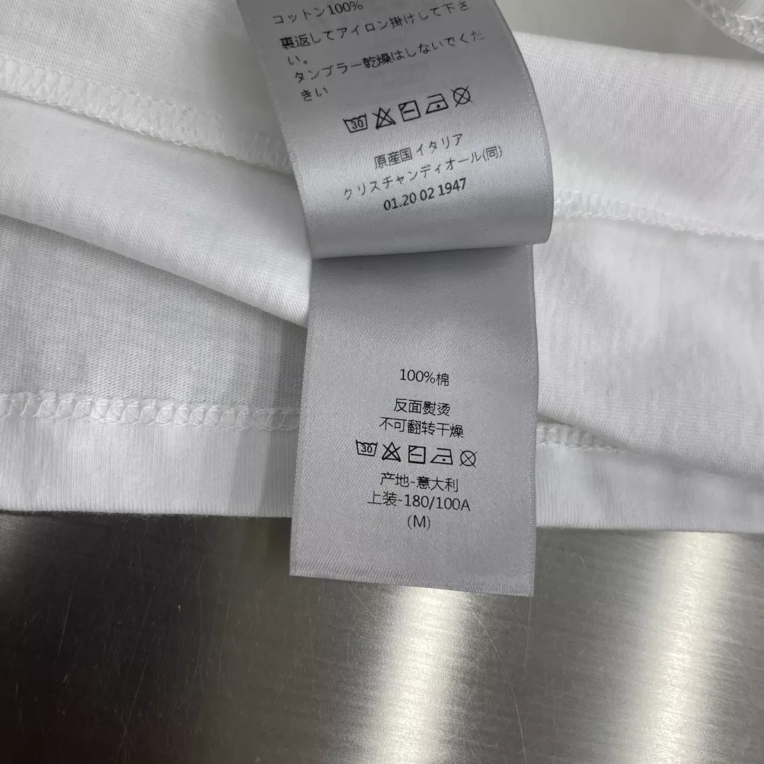 디올 벌 자수 포인트 코튼 반팔 티 상세 이미지 7