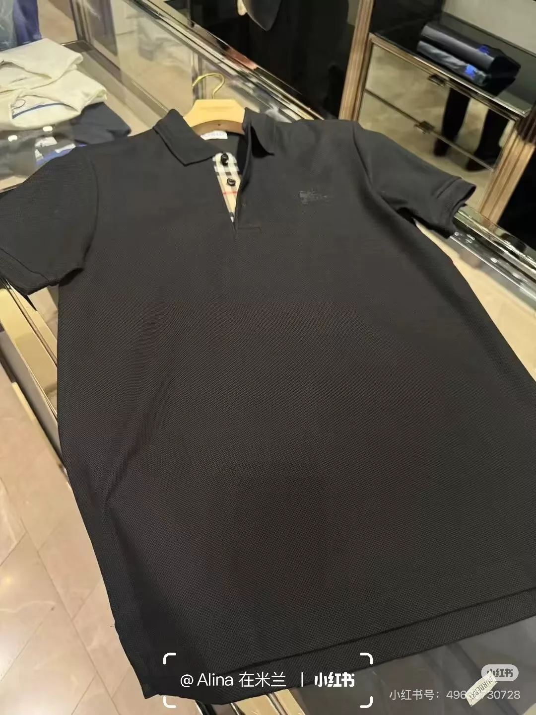 버버리 전마 자수 카라 반팔 탑 상세 이미지 19