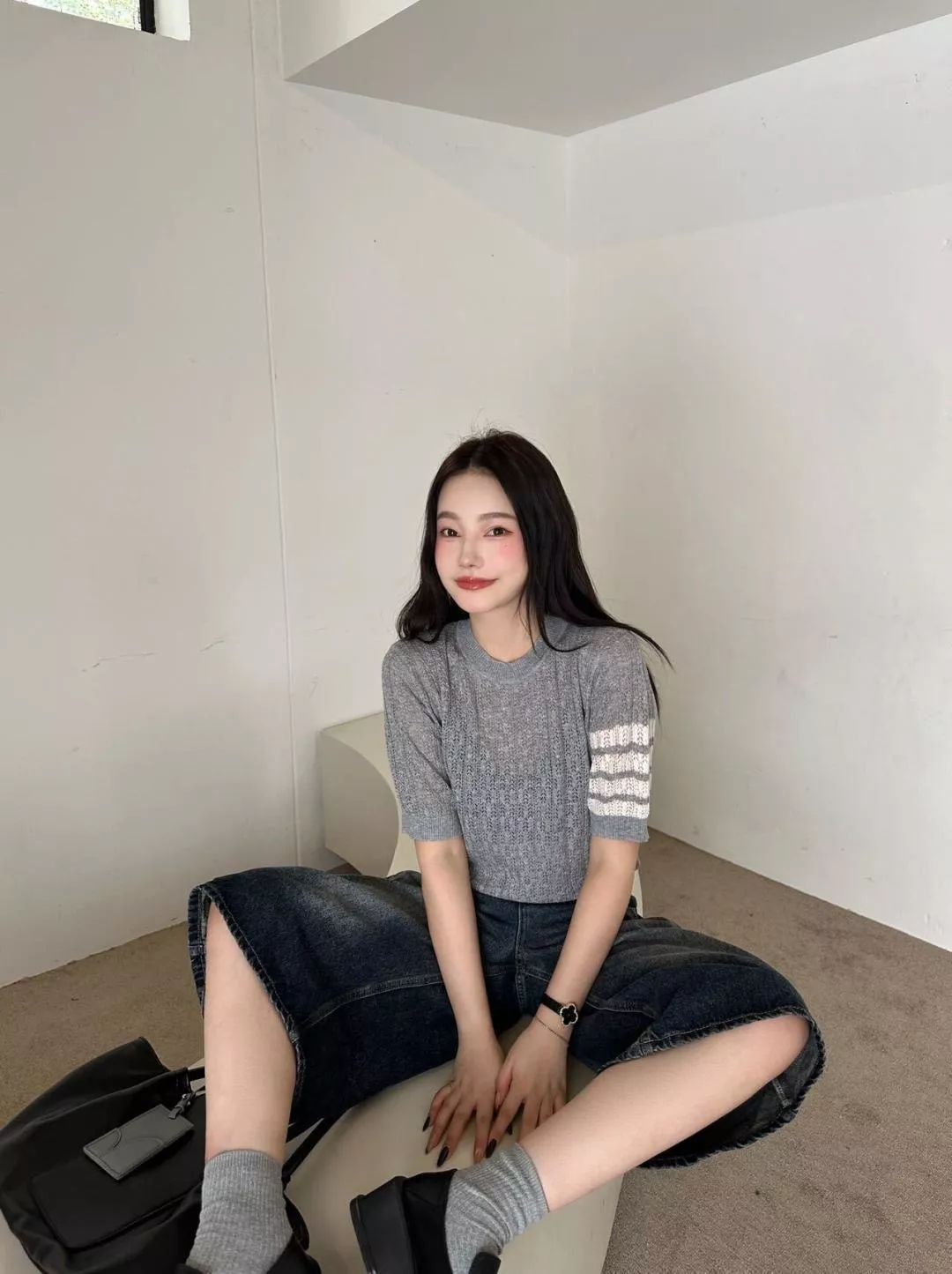 톰브라운 사선 포인트 오픈워크 니트 가디건 상세 이미지 12