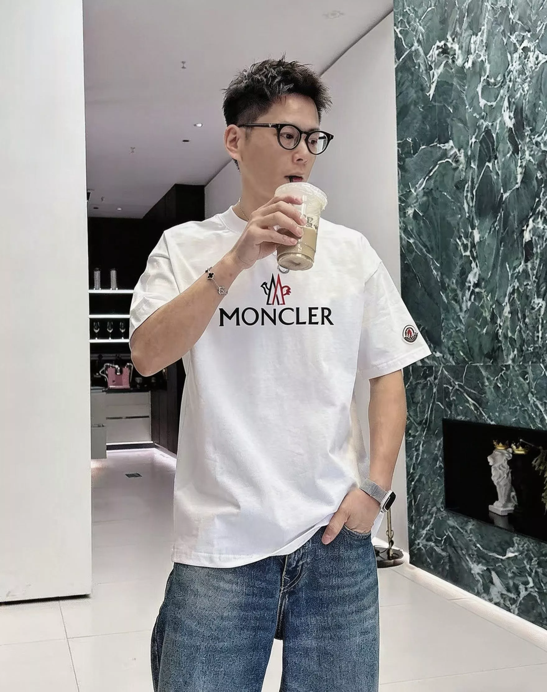 몽클레어 프랑스 수탉 로고 프린트 반소매 상세 이미지 14