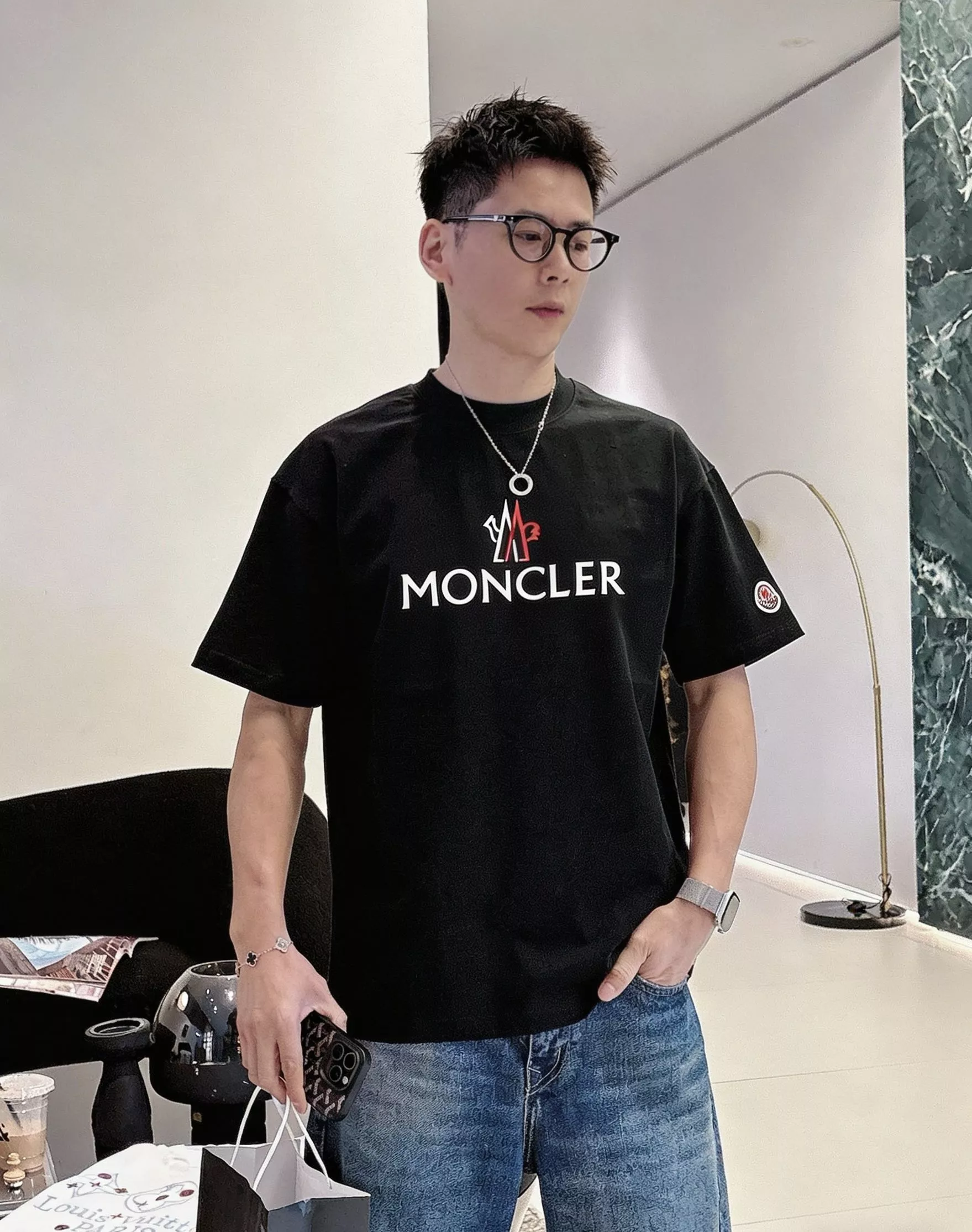 몽클레어 프랑스 수탉 로고 프린트 반소매 상세 이미지 10