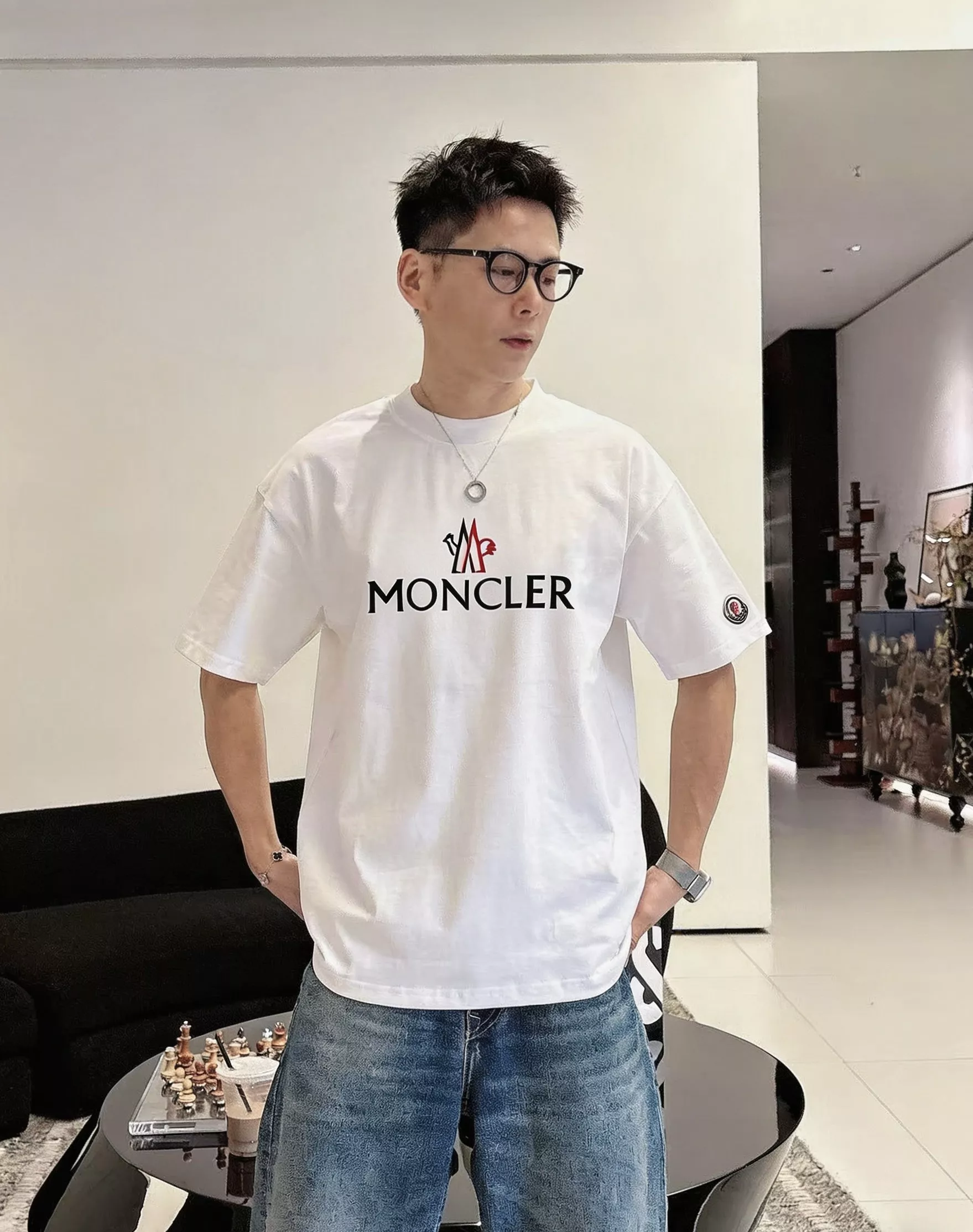몽클레어 프랑스 수탉 로고 프린트 반소매 상세 이미지 13