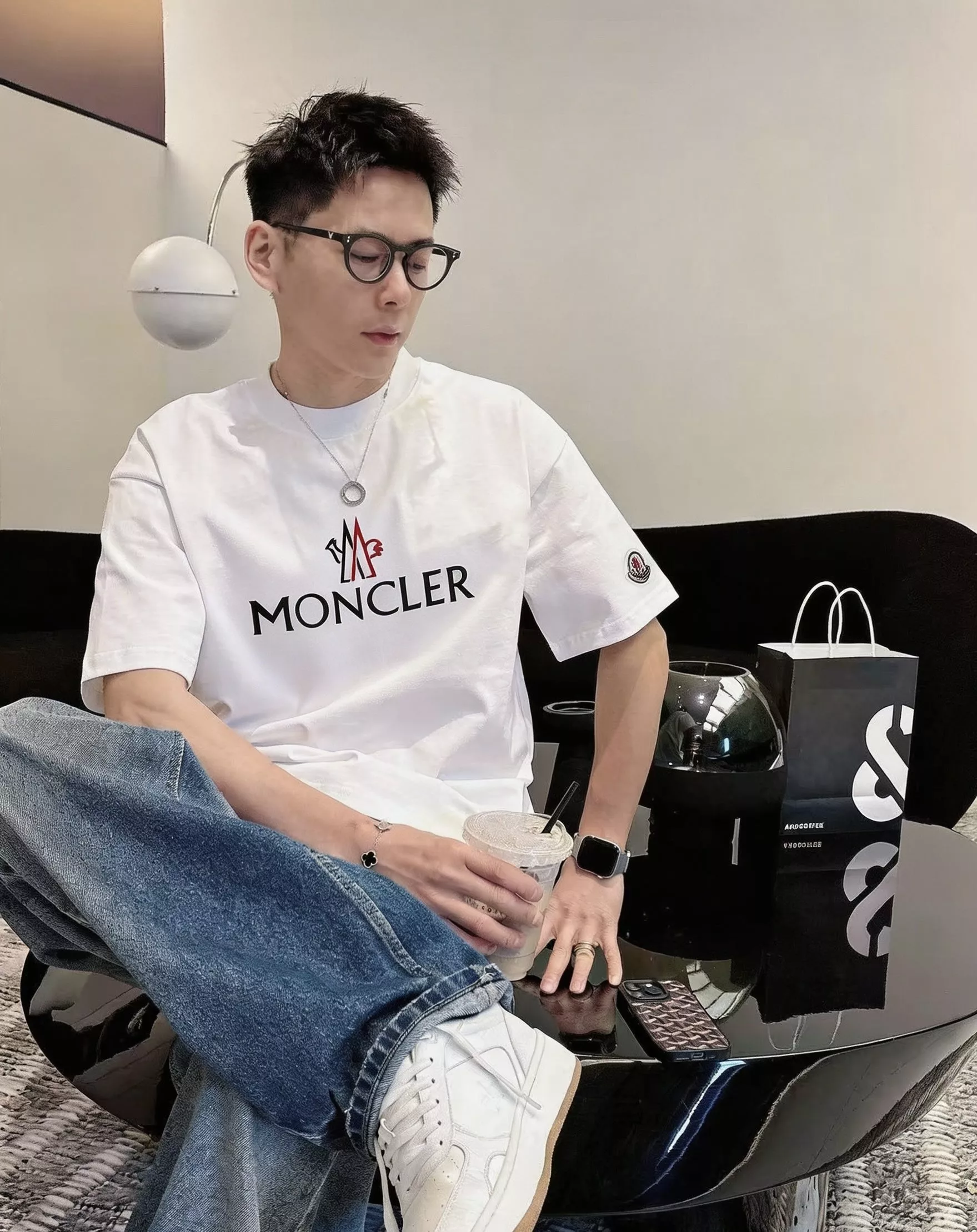 몽클레어 프랑스 수탉 로고 프린트 반소매 상세 이미지 15