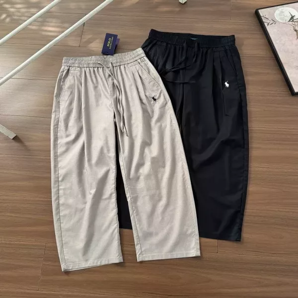 랄프로렌 포니 자수 밴딩 스트링 코튼 린넨 팬츠