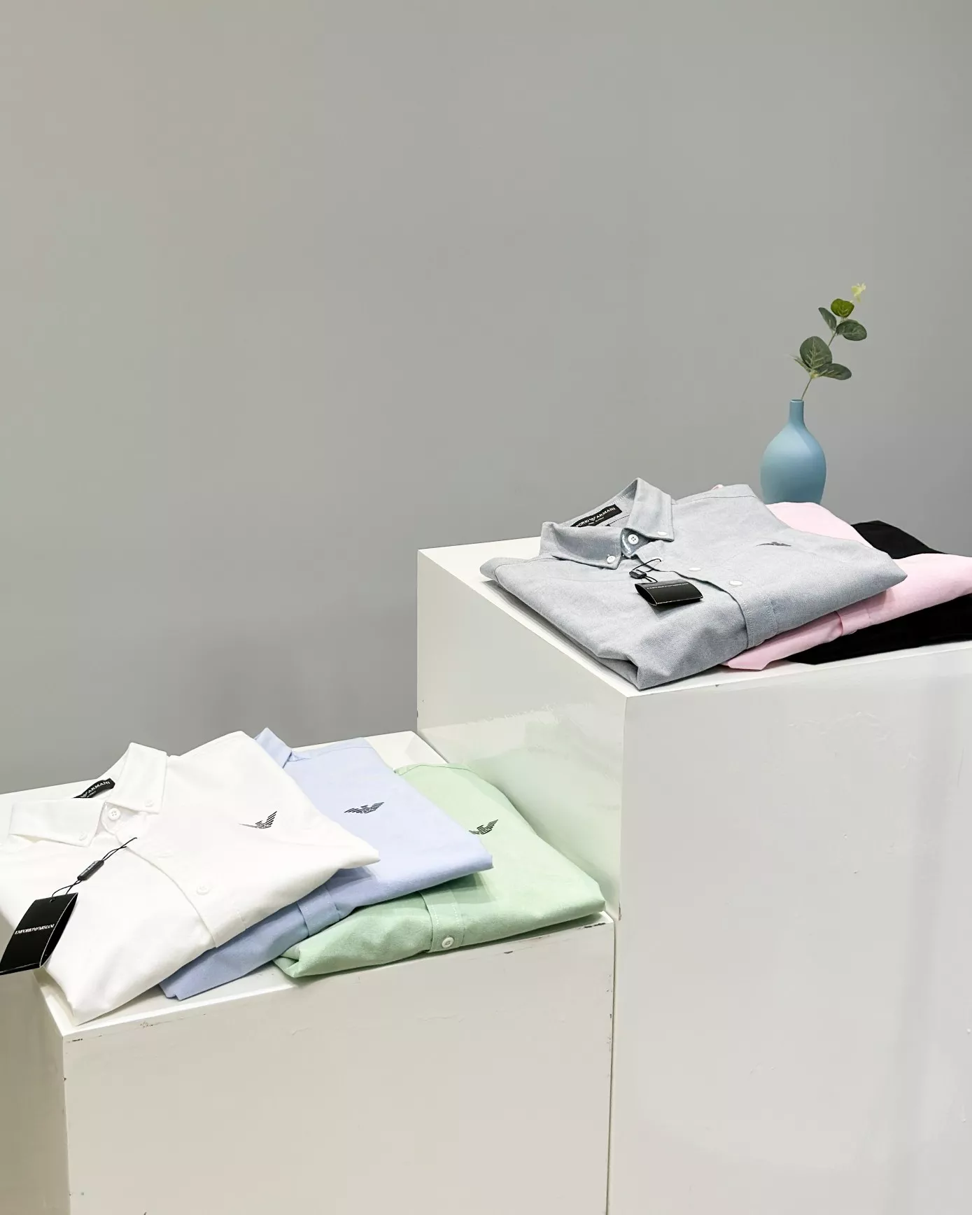아르마니 수입 옥스퍼드 코튼 로고 셔츠 상세 이미지 26