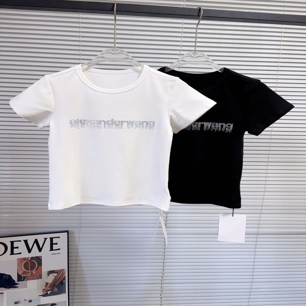 알렉산더왕 크리스털 장식 크롭 티셔츠