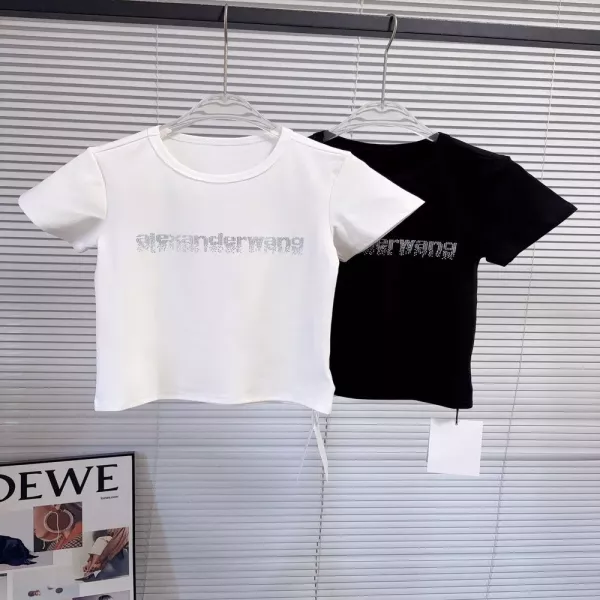 알렉산더왕 크리스털 장식 크롭 티셔츠
