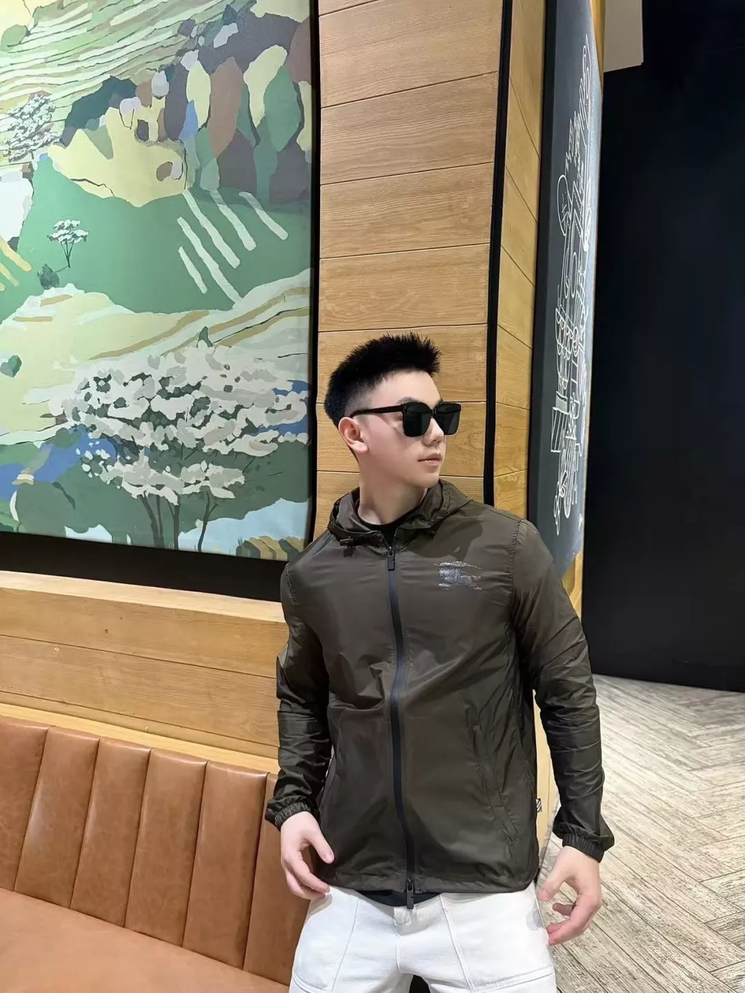 버버리 전마 인쇄 후드 집업 재킷 상세 이미지 29