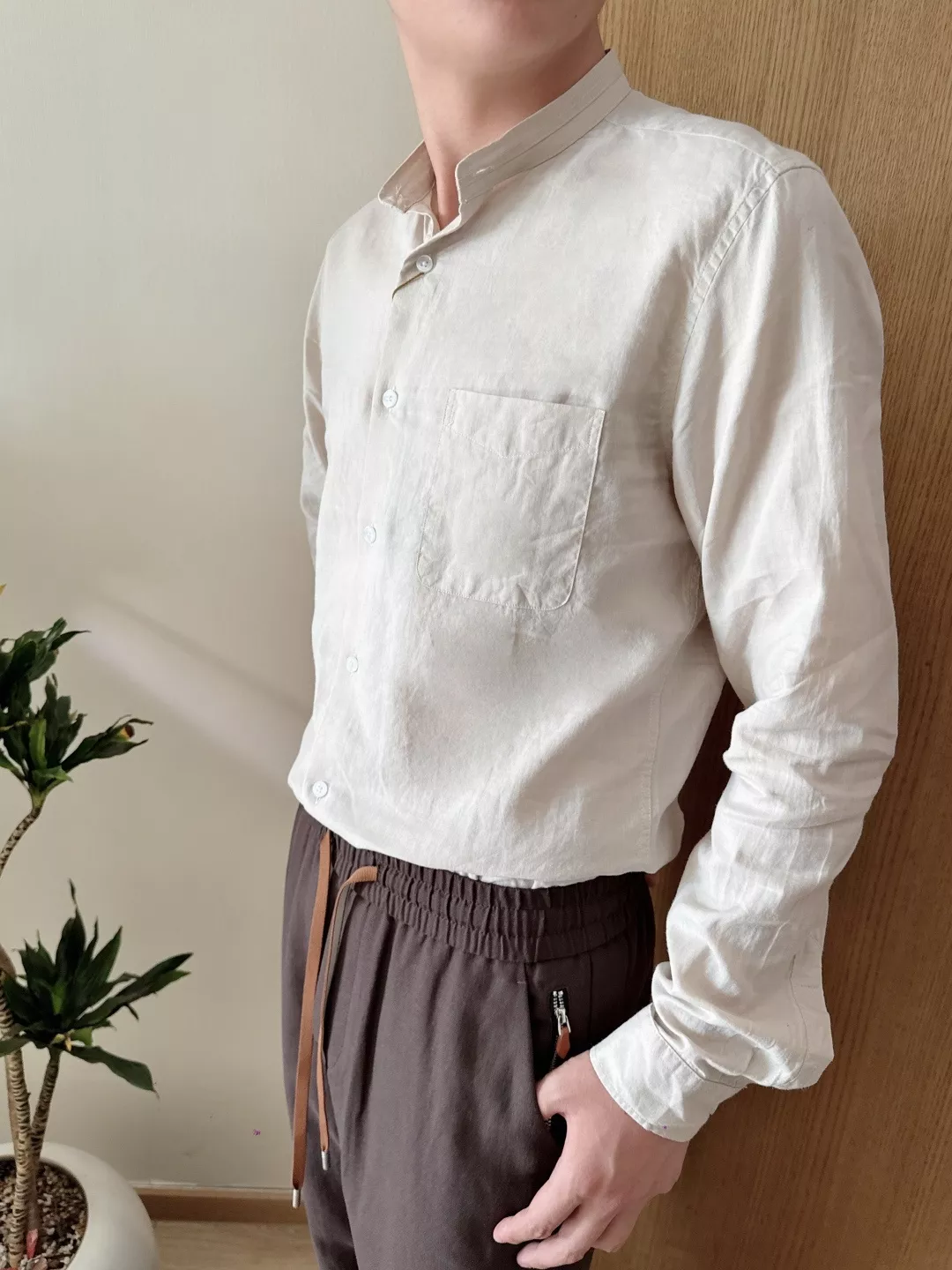 로로피아나 린넨 혼방 차이나카라 셔츠 상세 이미지 21