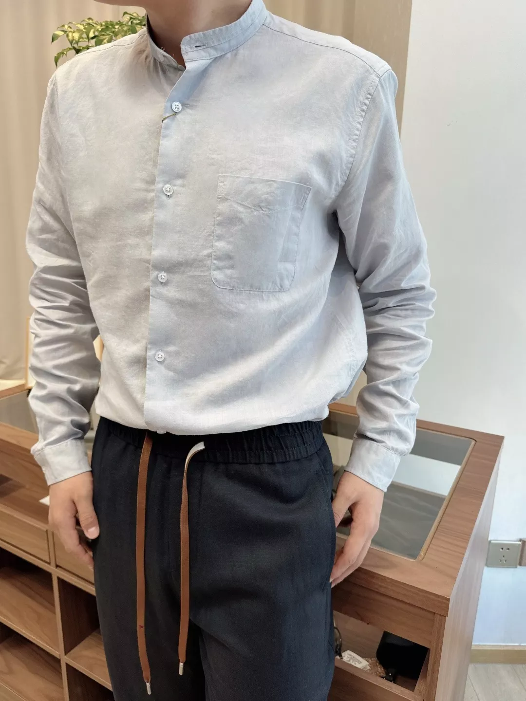 로로피아나 린넨 혼방 차이나카라 셔츠 상세 이미지 27