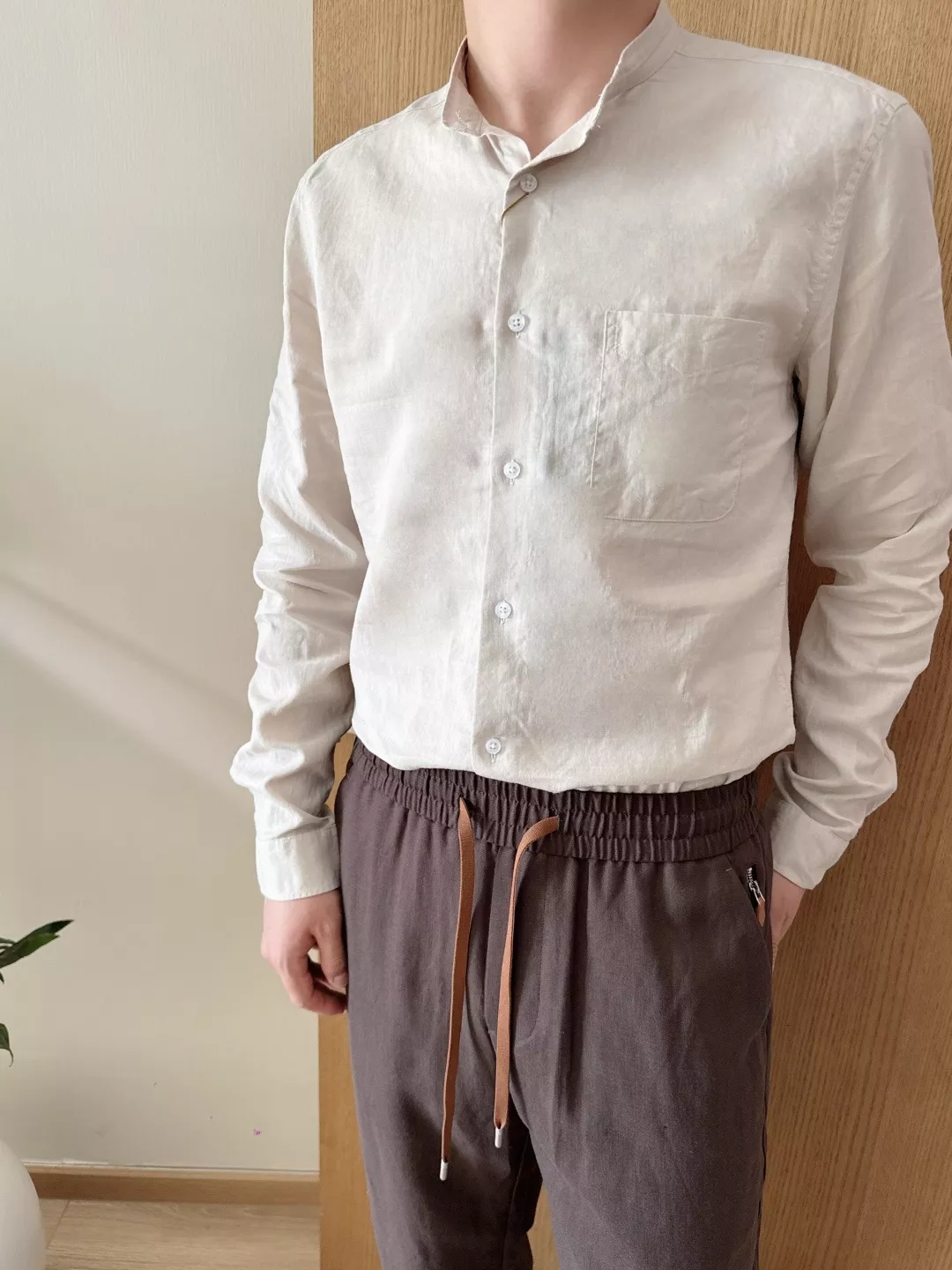로로피아나 린넨 혼방 차이나카라 셔츠 상세 이미지 20