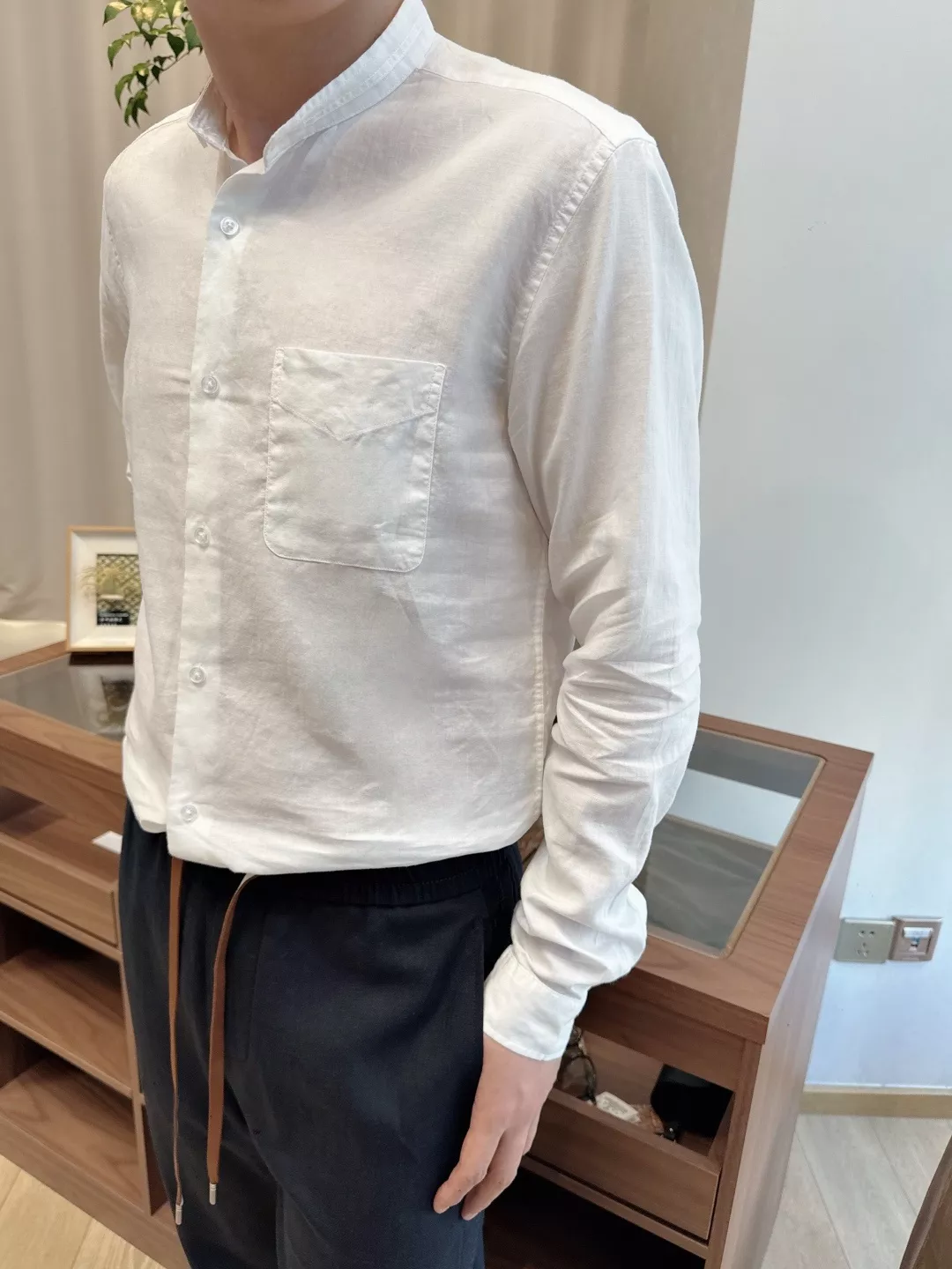 로로피아나 린넨 혼방 차이나카라 셔츠 상세 이미지 24