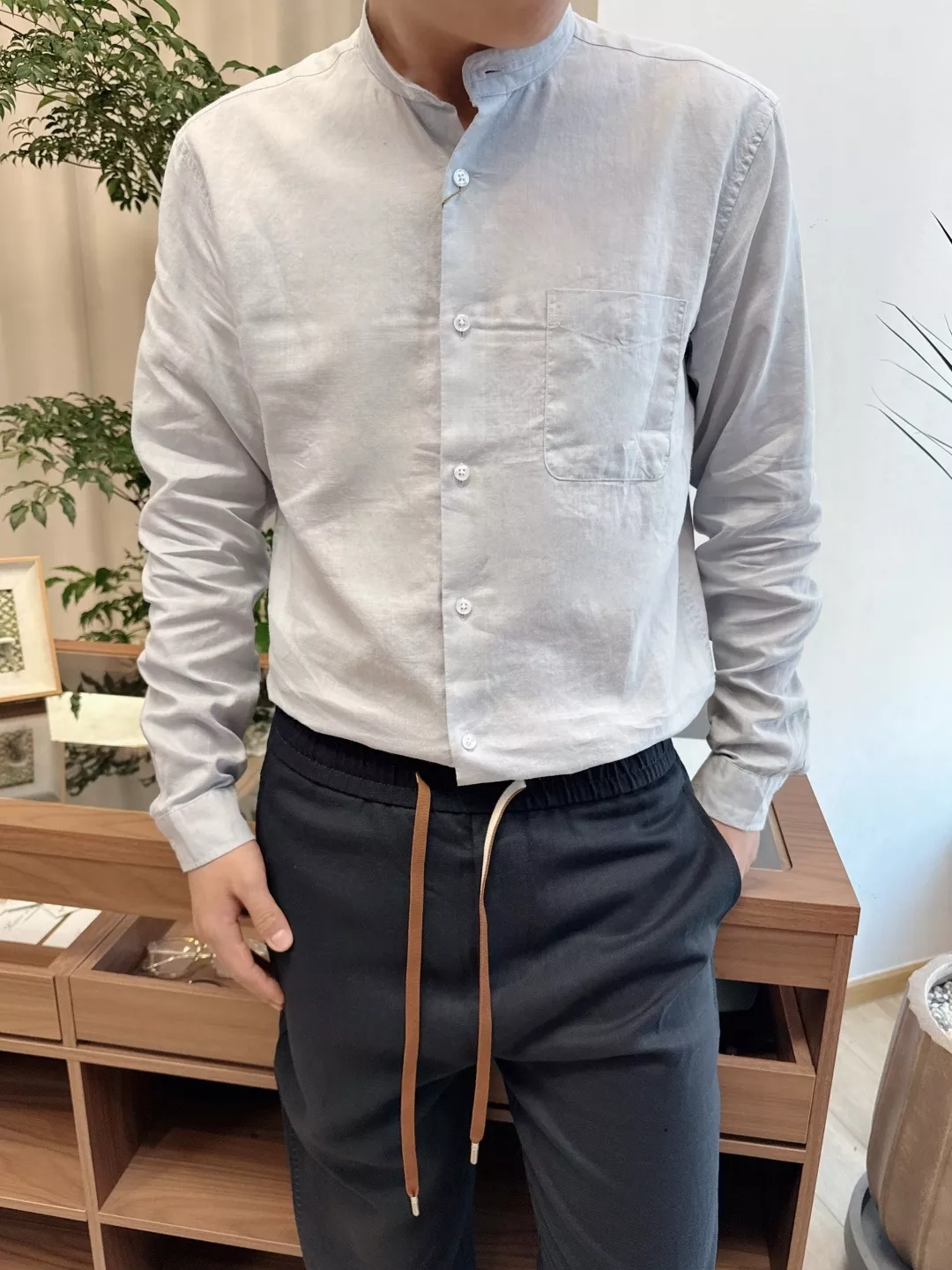 로로피아나 린넨 혼방 차이나카라 셔츠 상세 이미지 25