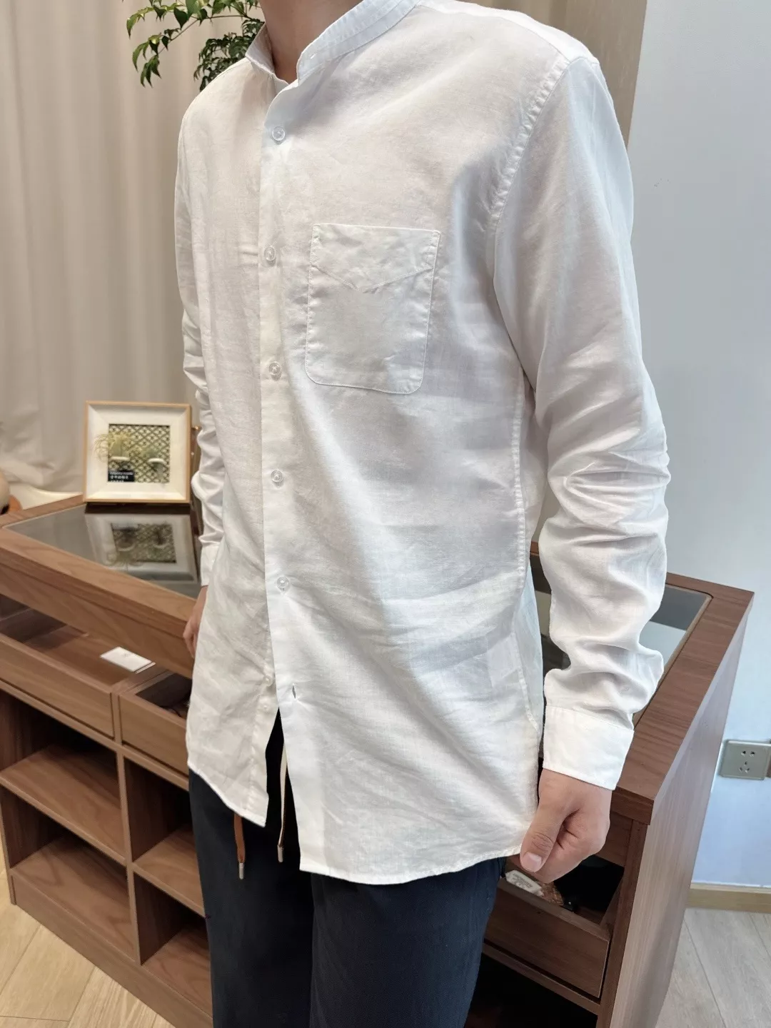 로로피아나 린넨 혼방 차이나카라 셔츠 상세 이미지 23