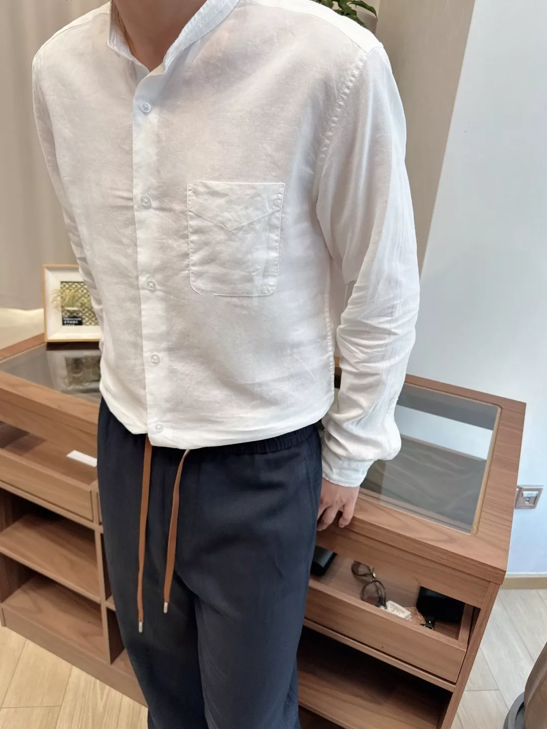 로로피아나 린넨 혼방 차이나카라 셔츠 상세 이미지 22