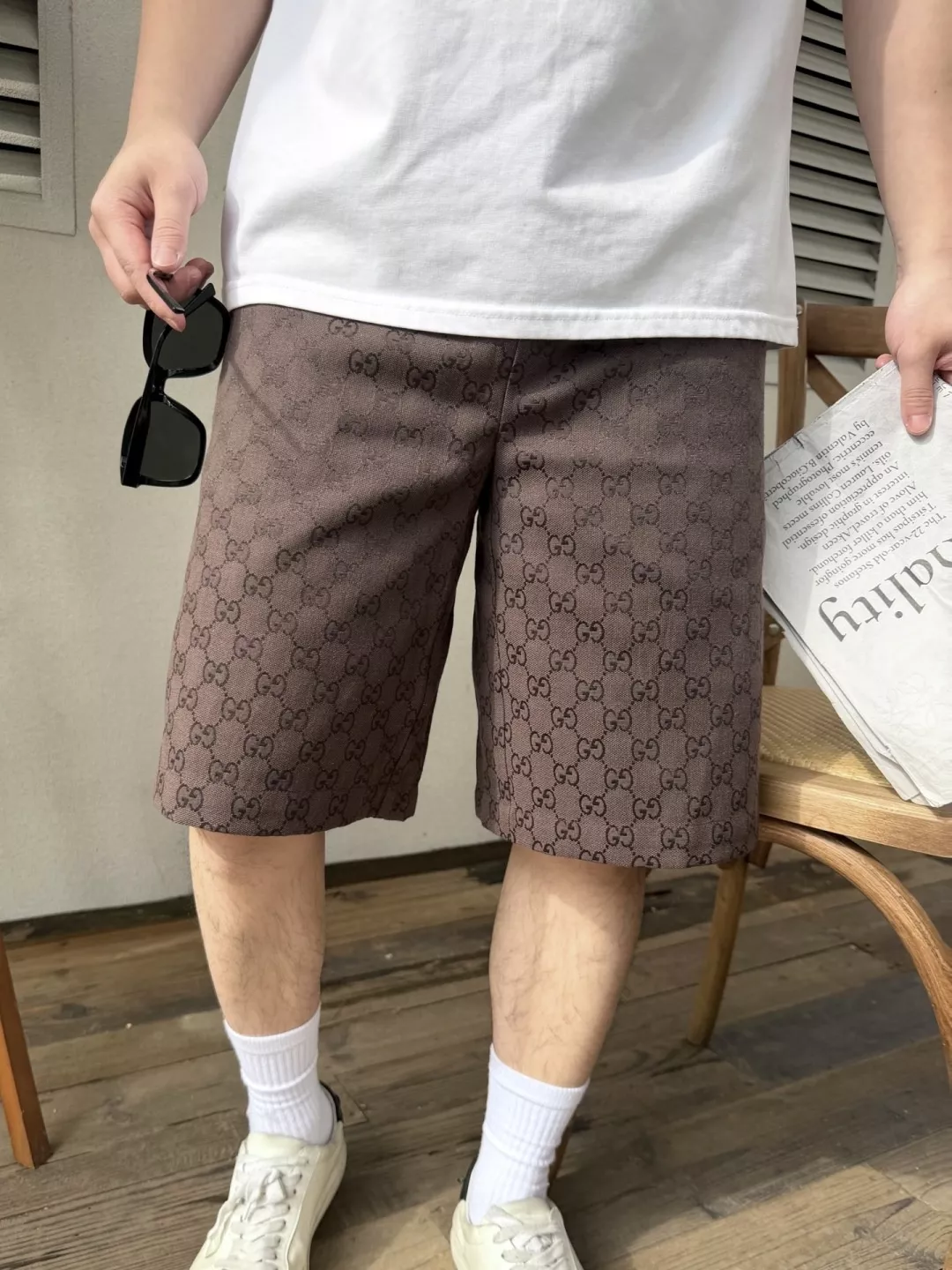 구찌 더블지 자카드 드로스트링 쇼츠 상세 이미지 22