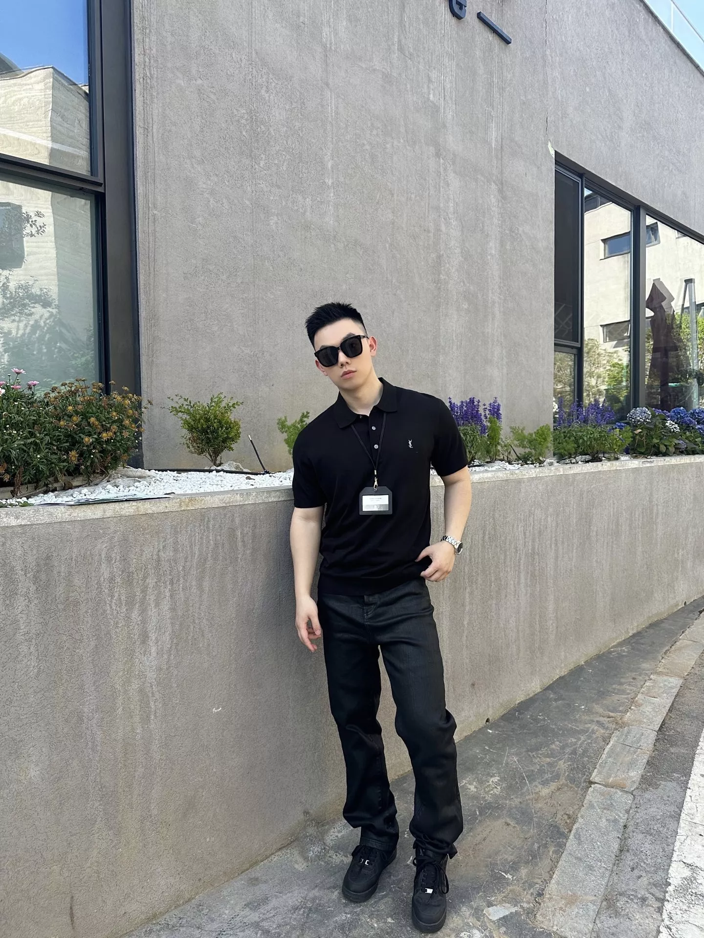 입생로랑 메리노울 혼방 니트 폴로 반소매 상세 이미지 25