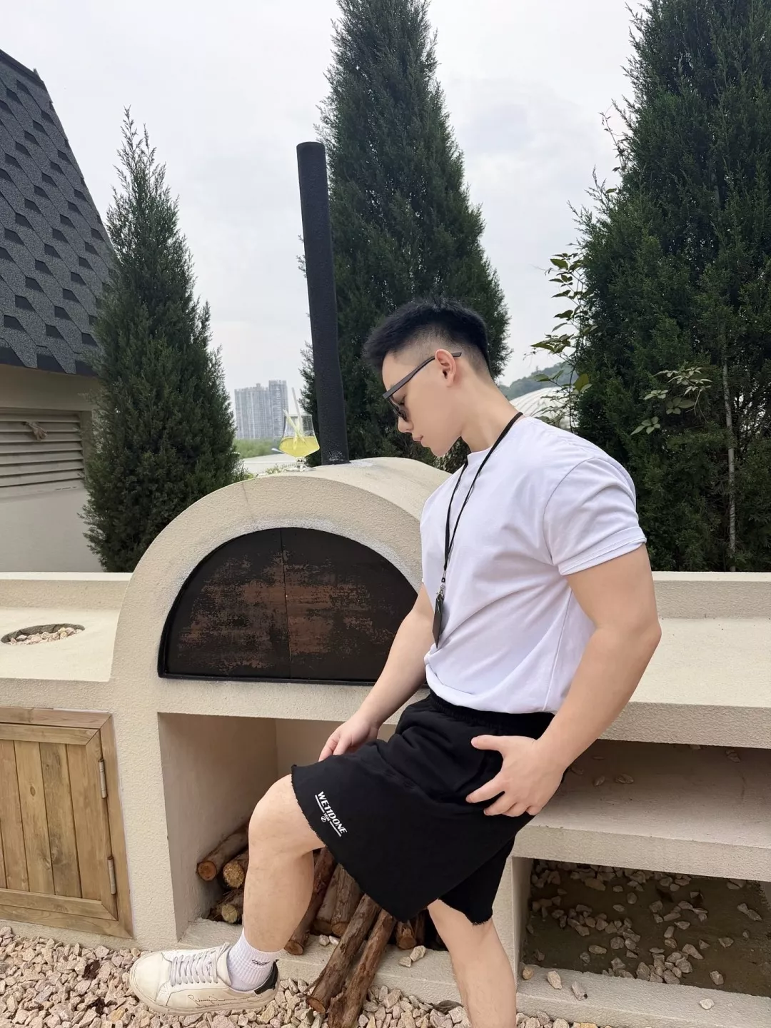 에르메스 웨이브 로고 블랙 코튼 쇼츠 상세 이미지 20