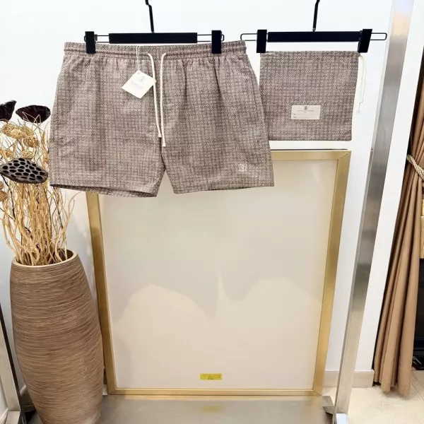 브루넬로쿠치넬리 자수 플라워 프린트 스트링 비치 쇼츠