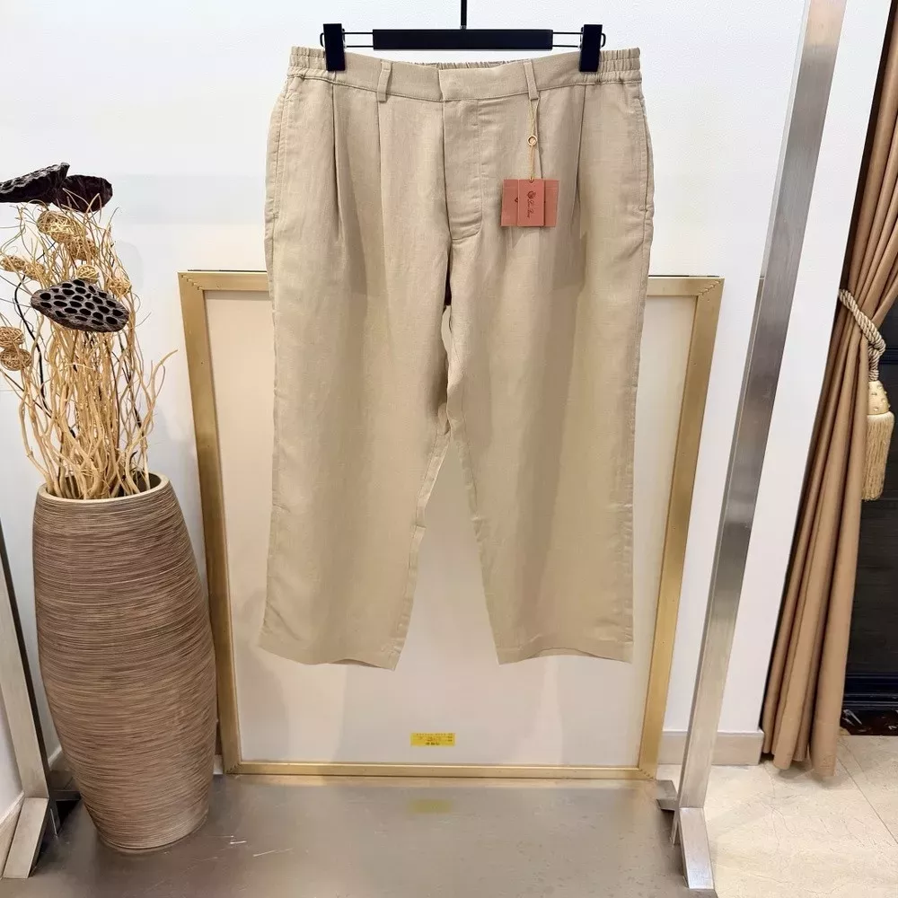 로로피아나 이탈리안 린넨 투턱 와이드 팬츠