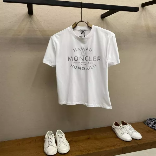 몽클레어 레터링 로고 반소매 티셔츠
