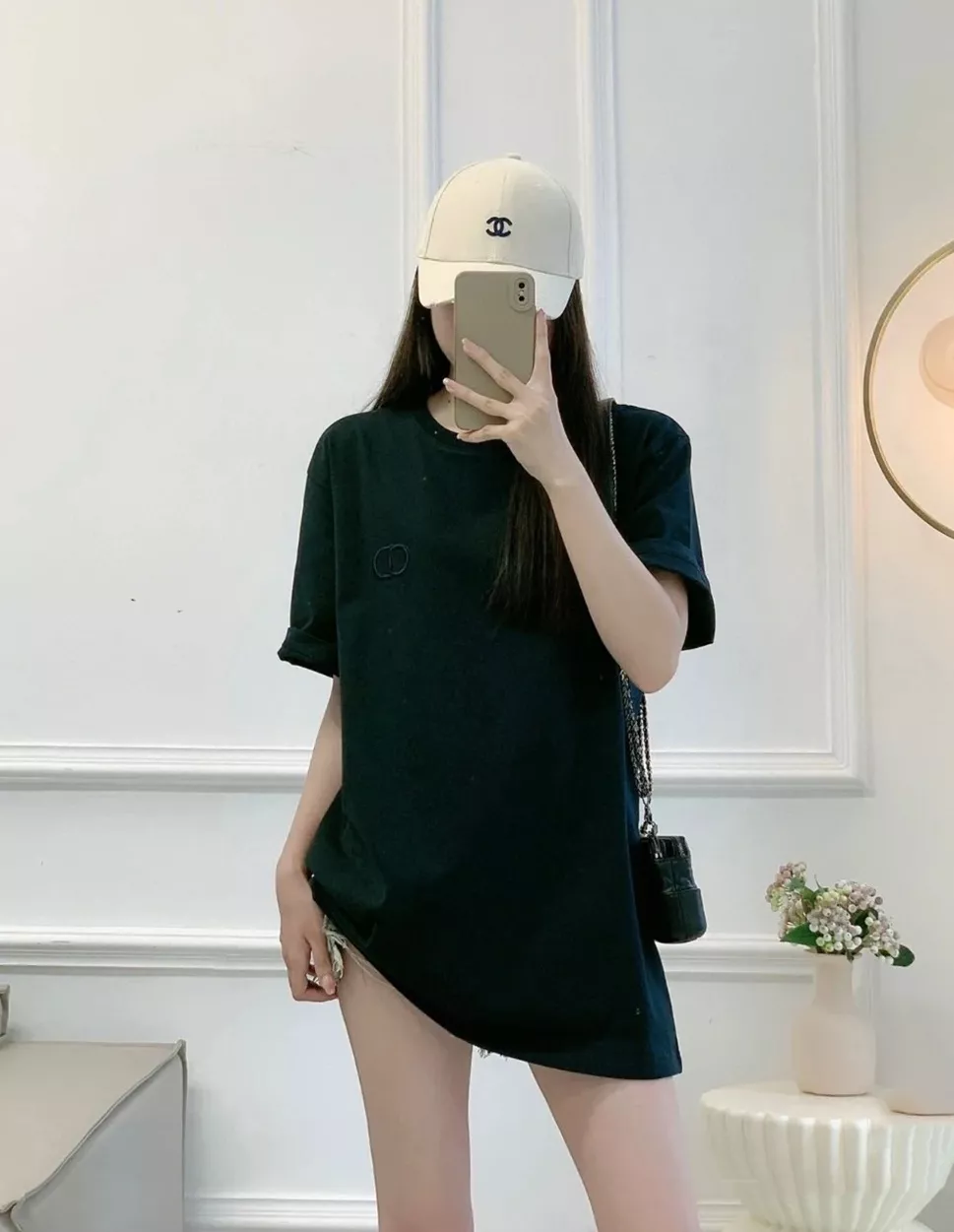 디올 CD 자수 루즈핏 코튼 티셔츠 상세 이미지 12