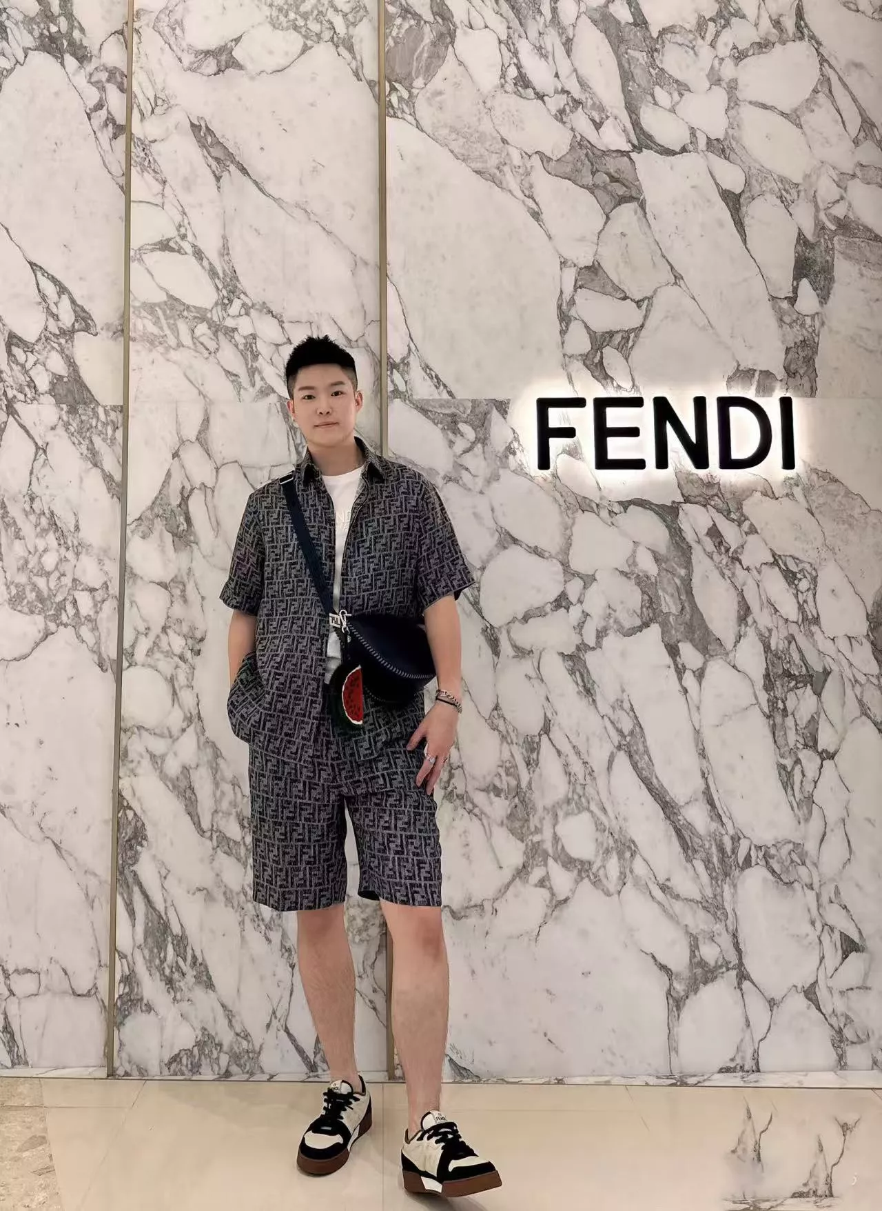 펜디 블루 FF 패턴 쇼트 팬츠 상세 이미지 10