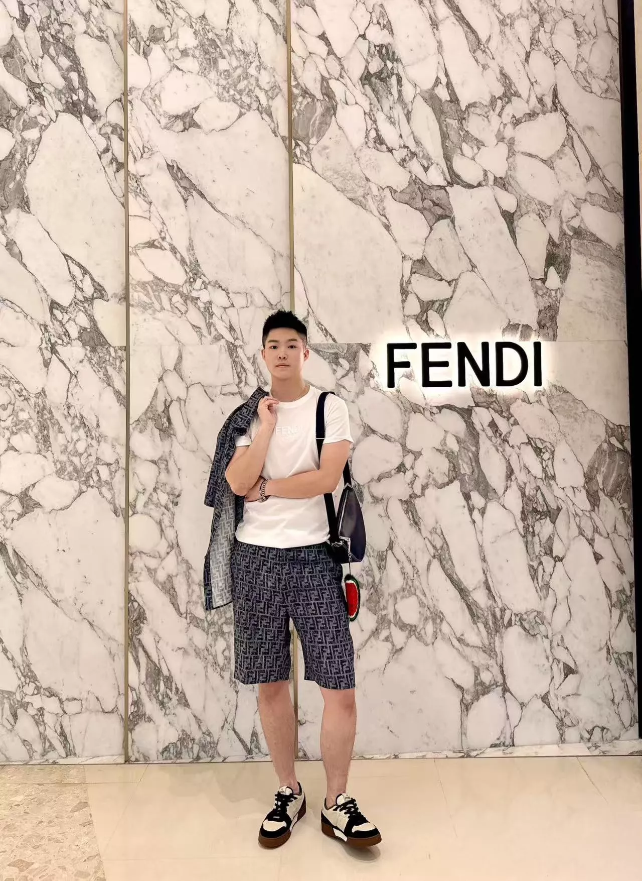 펜디 블루 FF 패턴 쇼트 팬츠 상세 이미지 11