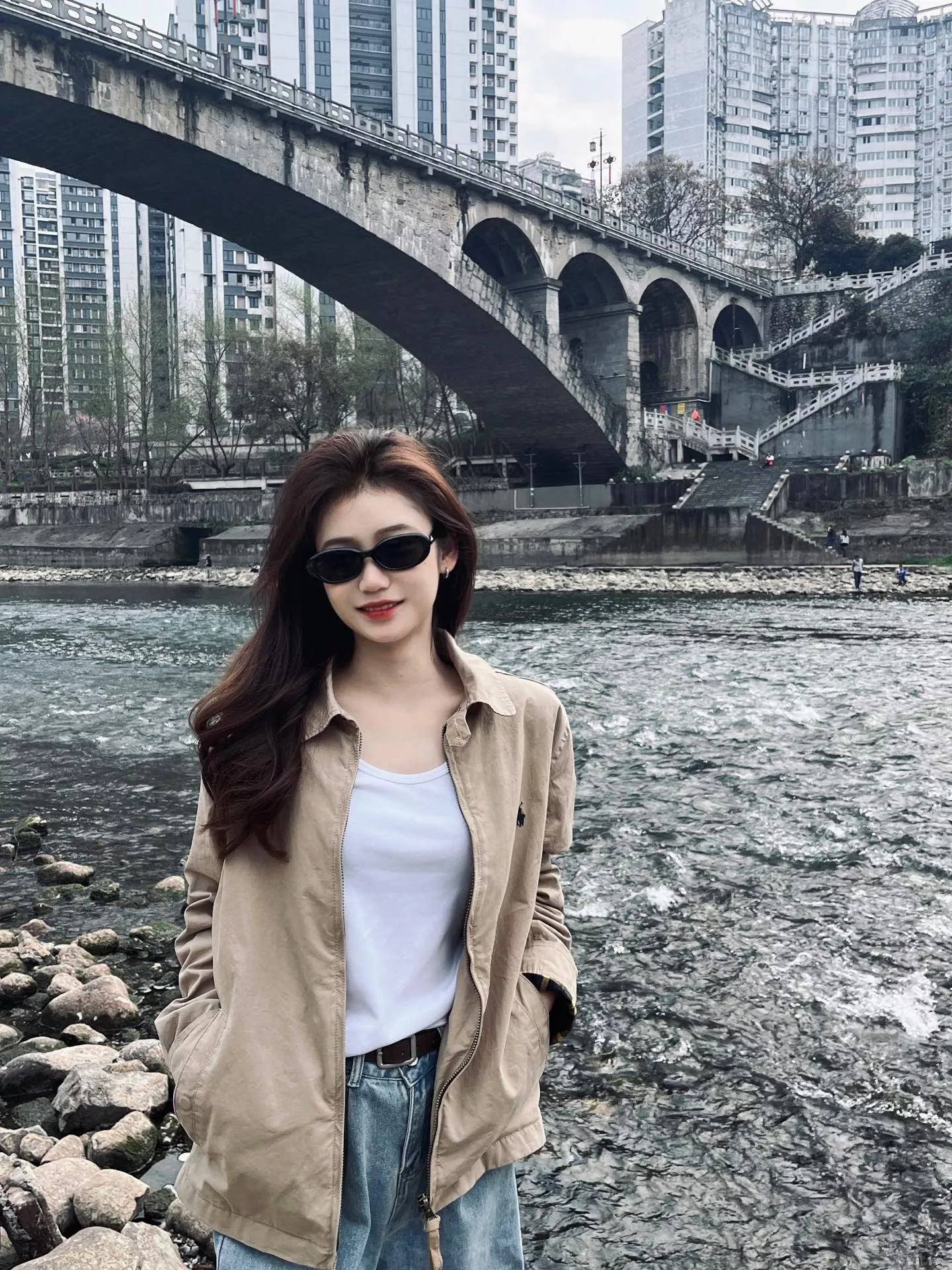 랄프로렌 클래식 체크 안감 카라 집업 아우터 상세 이미지 24