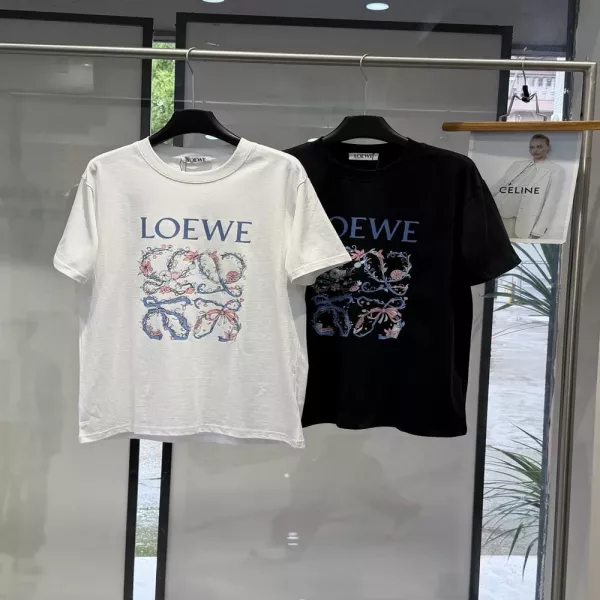 로에베 컬러 플라워 로고 티셔츠