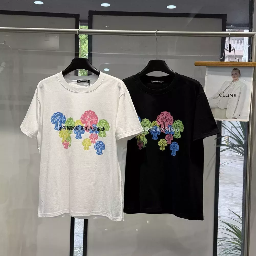 크롬하츠 컬러 프린트 로고 티셔츠