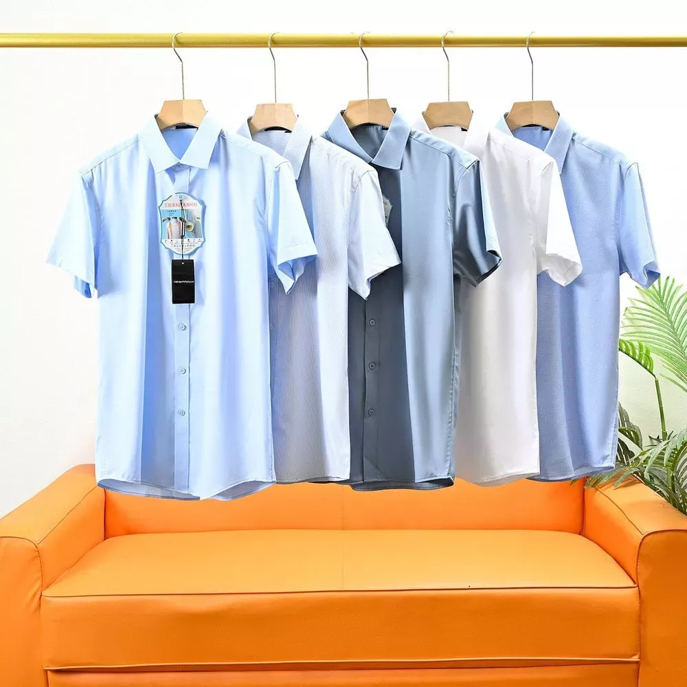 아르마니 이탈리안 감성의 비즈니스 캐주얼 반팔 셔츠