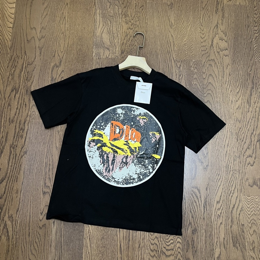 디올 발포 플래닛 프린트 오버핏 반팔 상의