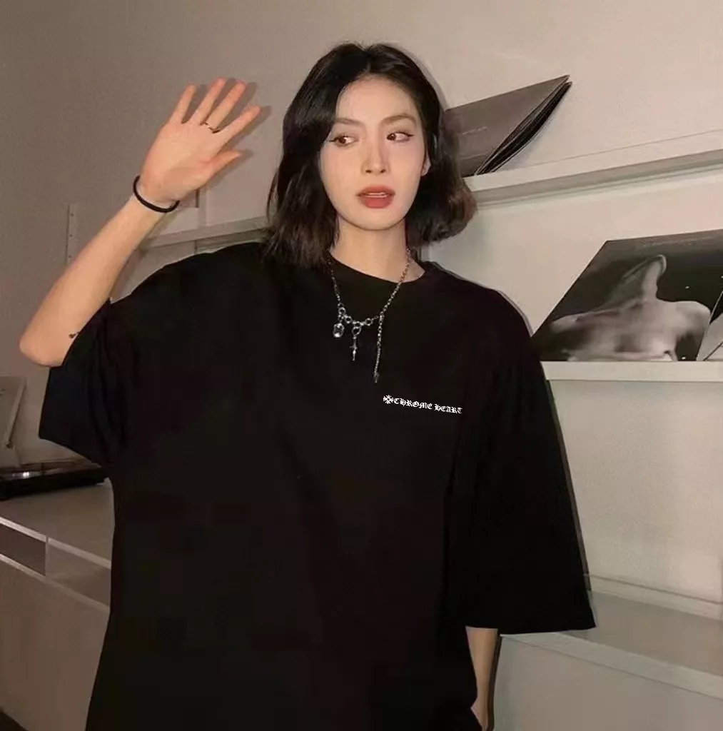 크롬하츠 레터링 프린트 커플 반팔 상의 상세 이미지 3