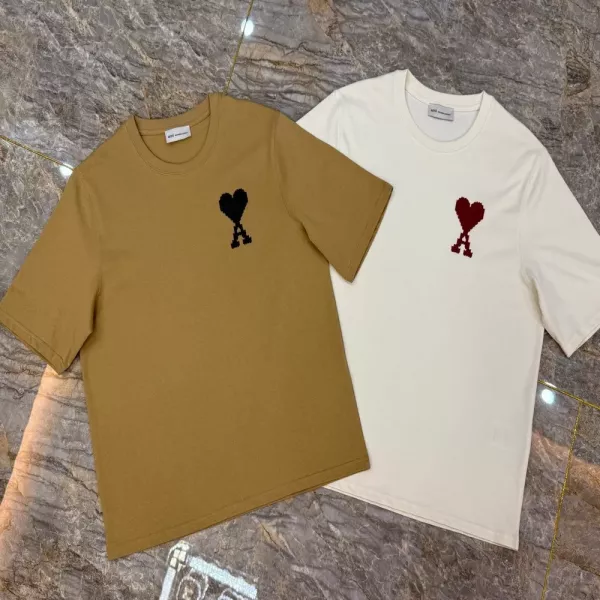 아미 하트 로고 루즈핏 반팔 상의