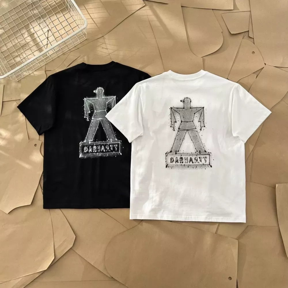 칼하트 로고 프린팅 크루넥 반팔 티셔츠