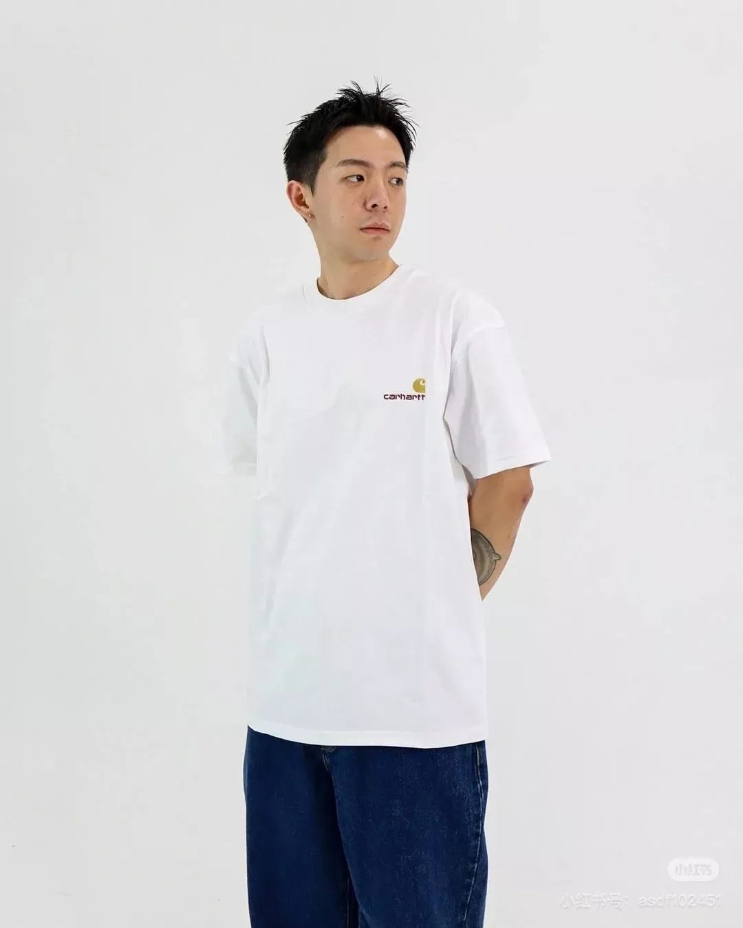 칼하트 클래식 자수 로고 크루넥 반팔 상의 상세 이미지 39