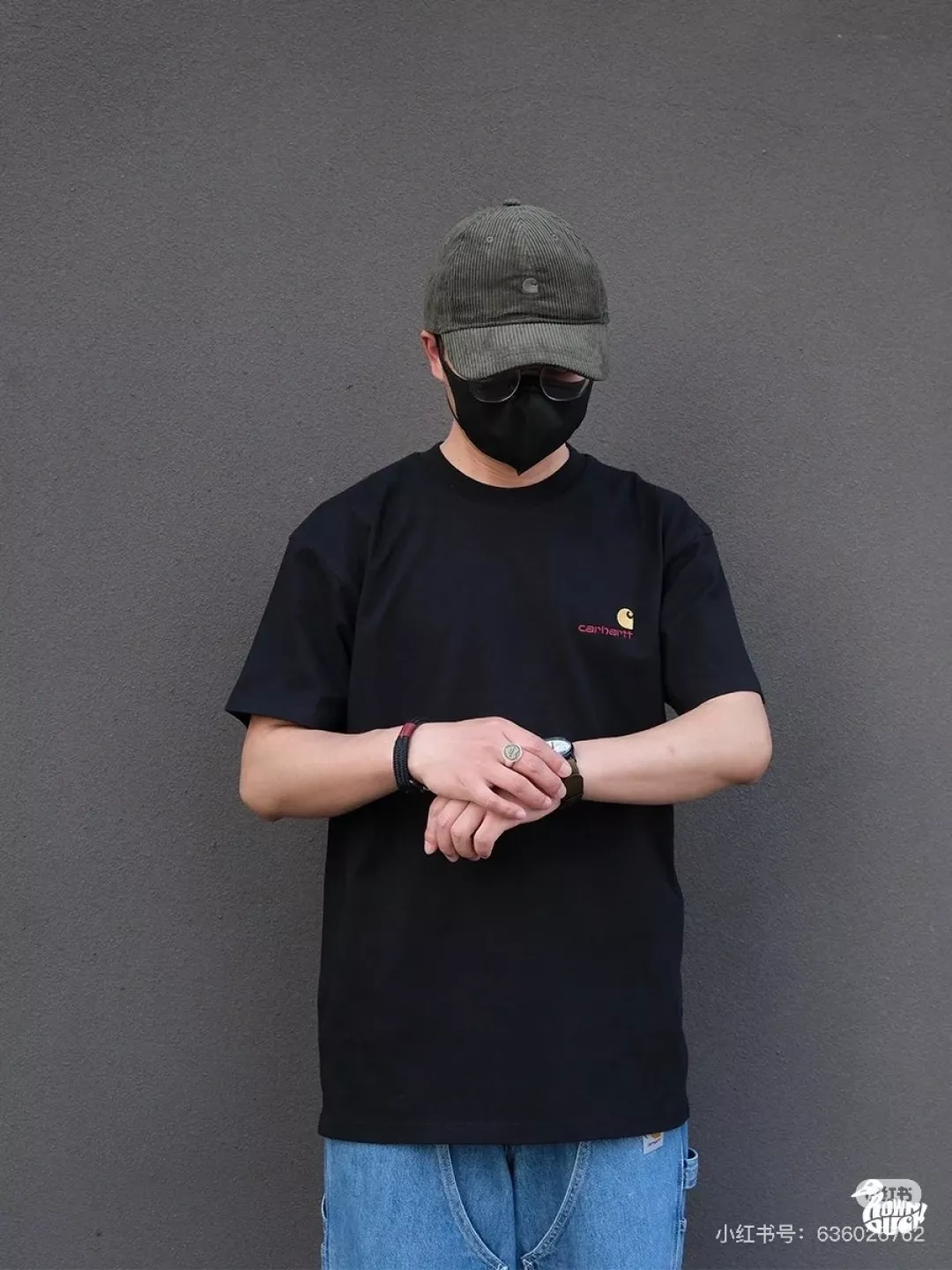 칼하트 클래식 자수 로고 크루넥 반팔 상의 상세 이미지 31