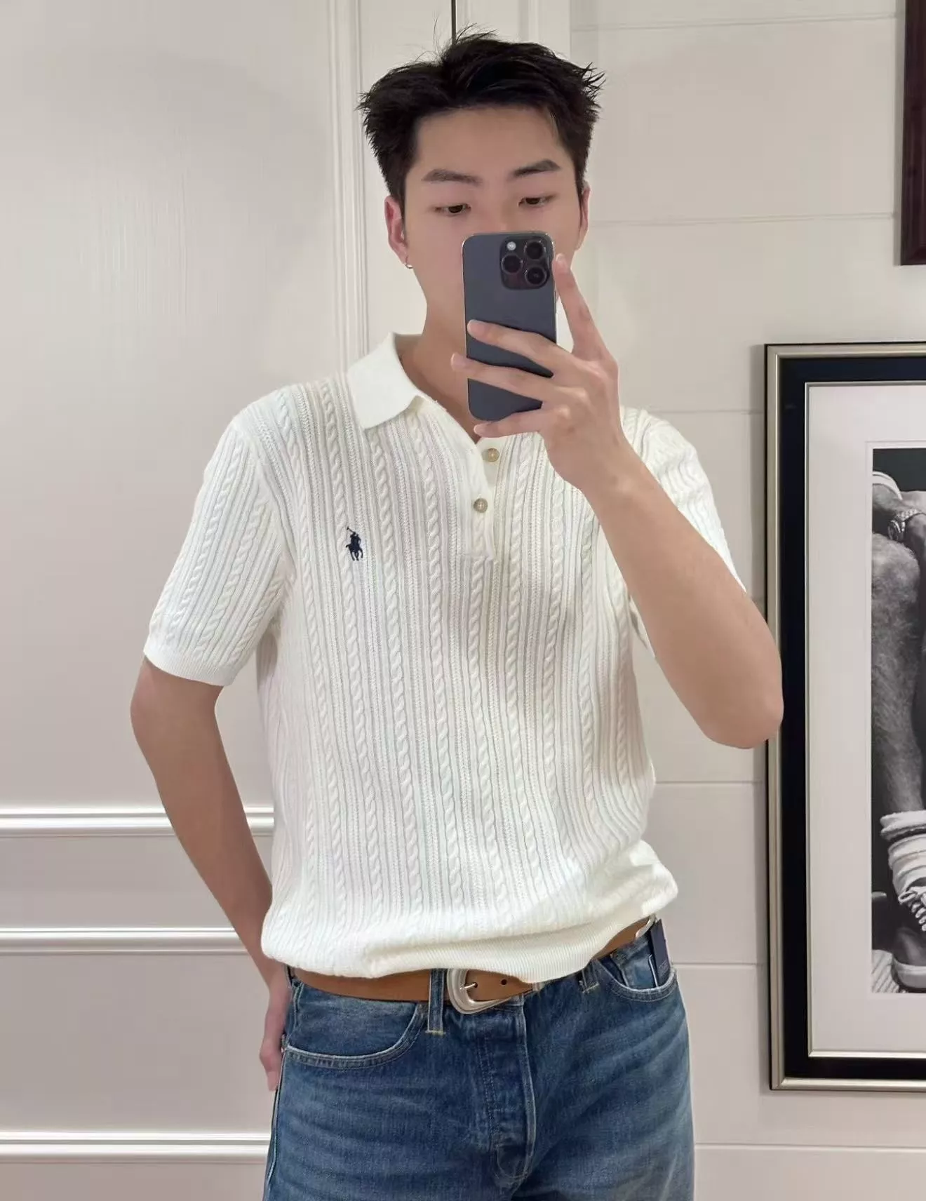 랄프로렌 케이블 짜임 폴로 니트 상의 상세 이미지 36