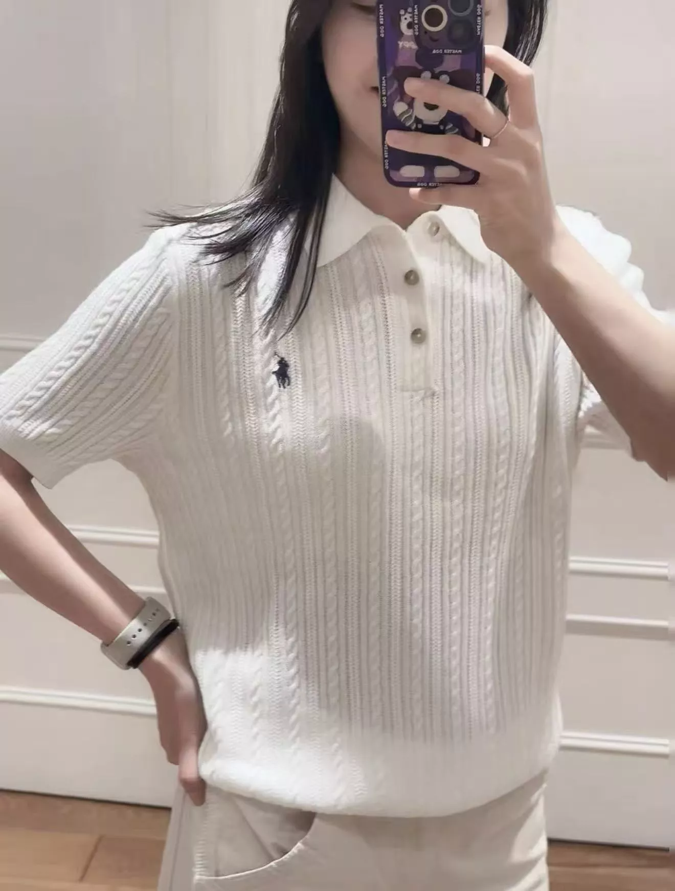 랄프로렌 케이블 짜임 폴로 니트 상의 상세 이미지 37