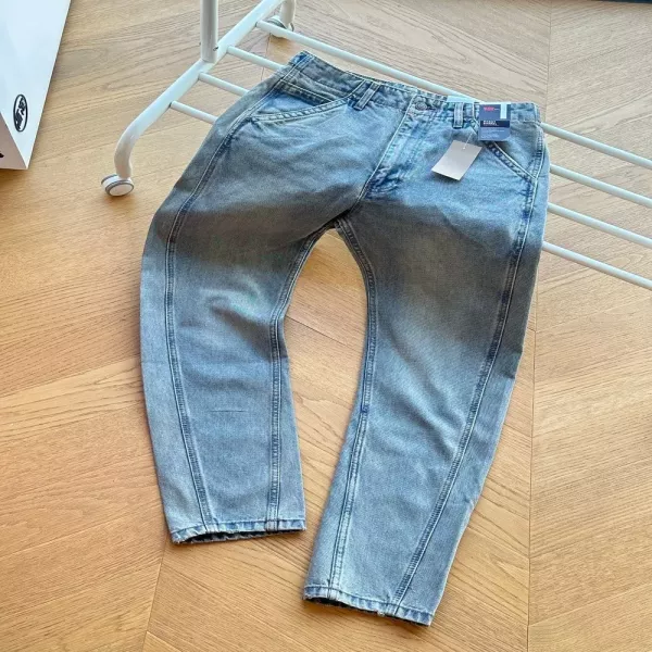 리바이스 워시드 배기핏 커브드 데님 팬츠