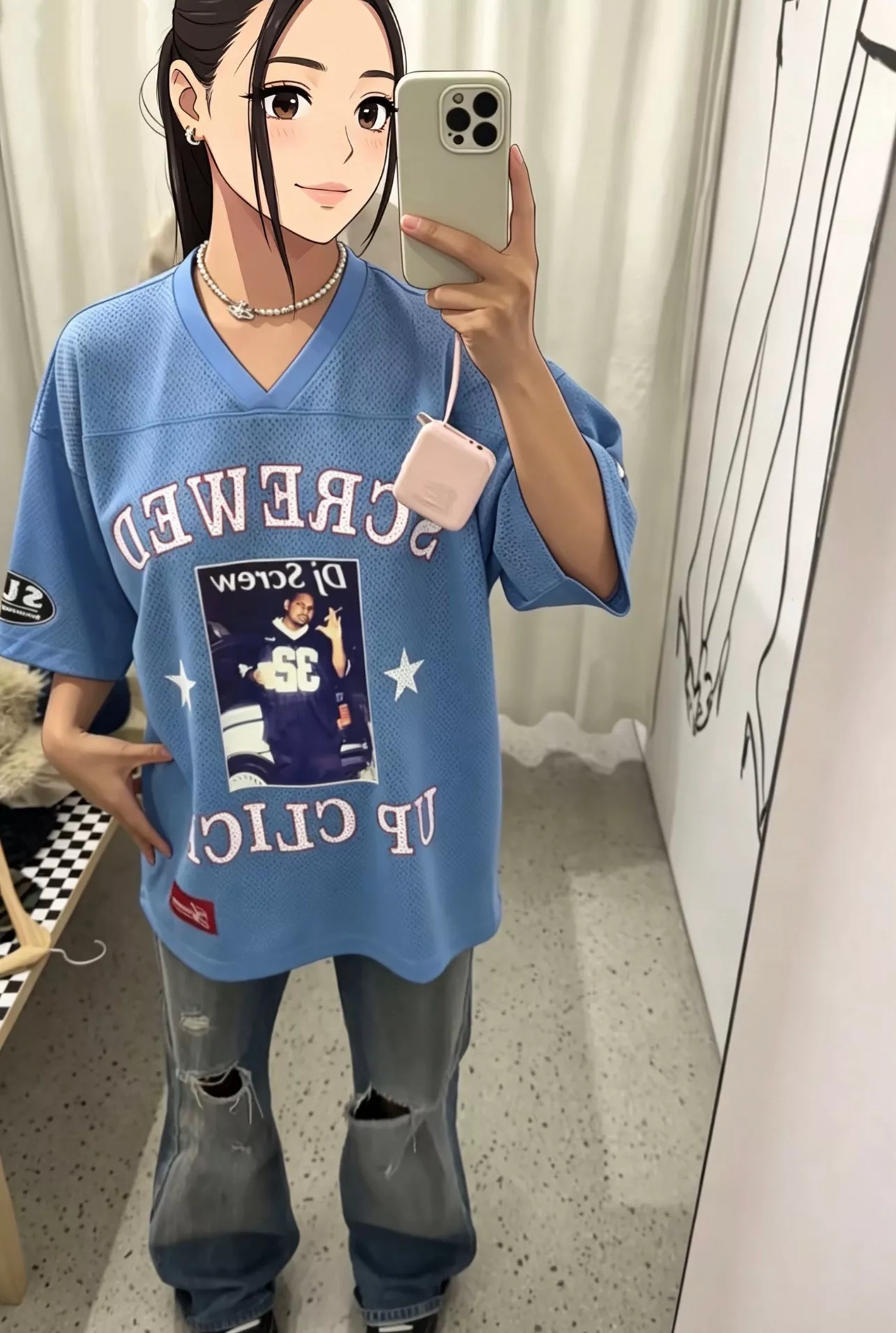 슈프림 브이넥 배색 프린트 메시 풋볼 져지 상세 이미지 45