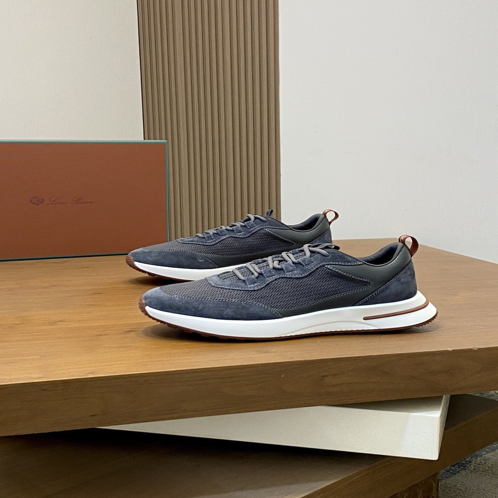 로로피아나 메쉬 가죽 캐주얼 러닝 슈즈