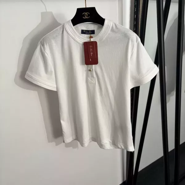 로로피아나 헨리넥 코튼 반팔 상의