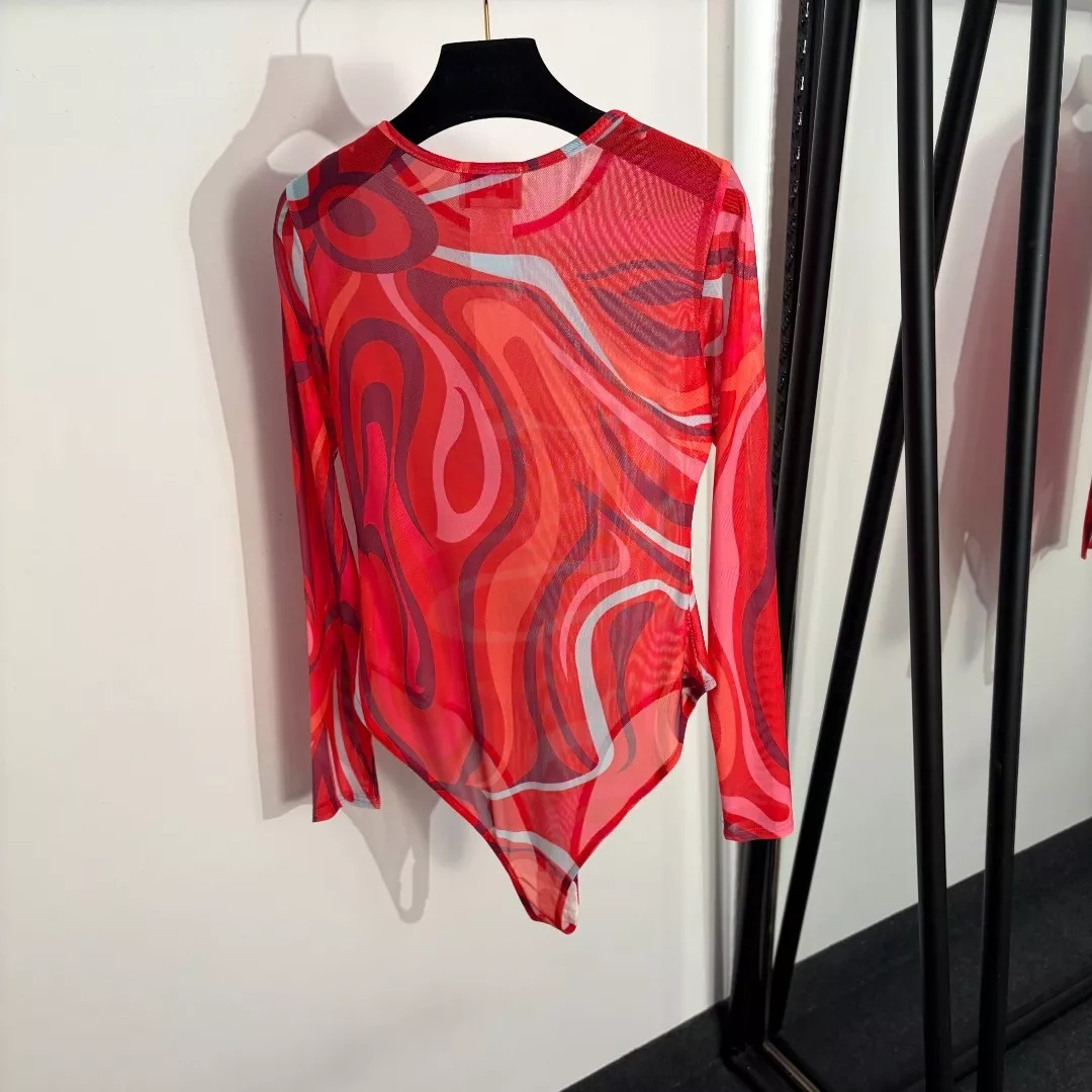 에밀리오푸치 추상 플라워 패턴 메시 슬림 바디웨어 상세 이미지 7