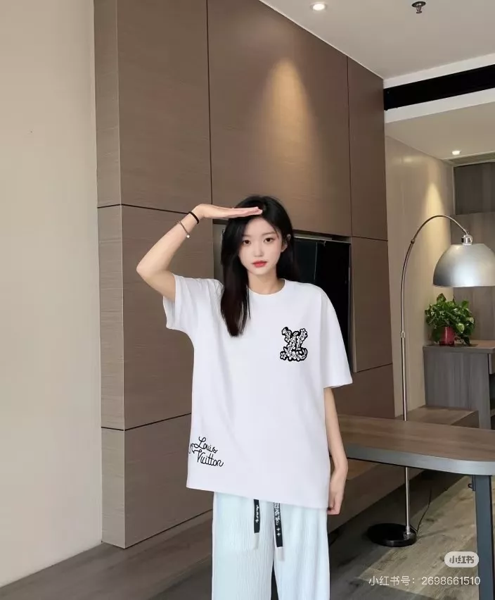 루이비통 자수 포인트 헤비 코튼 반소매 상의 상세 이미지 22