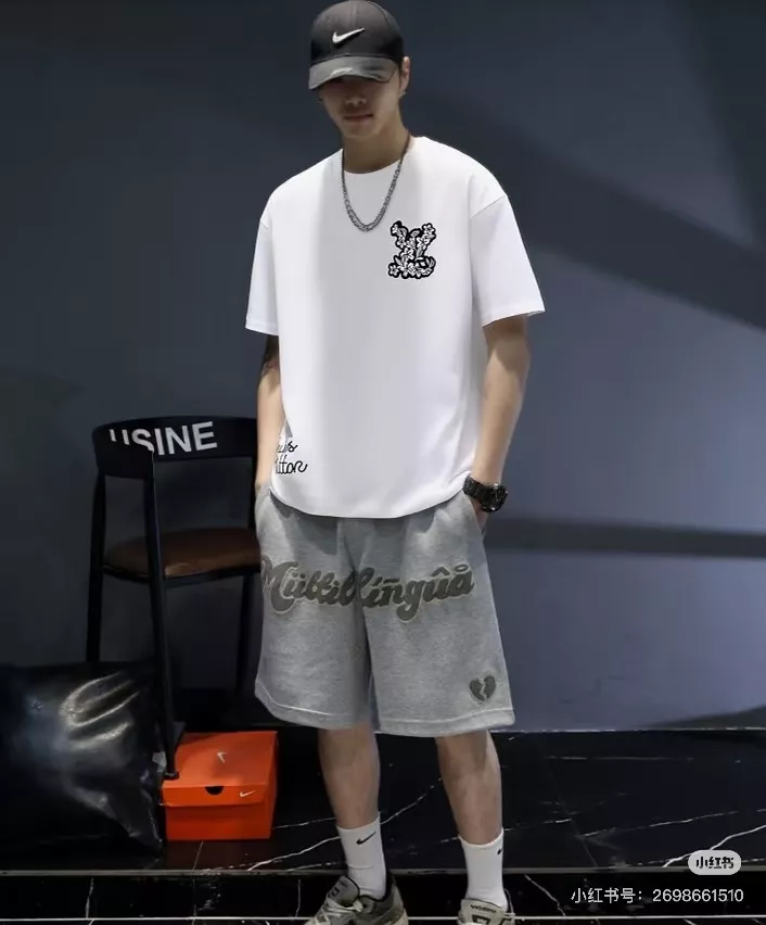 루이비통 자수 포인트 헤비 코튼 반소매 상의 상세 이미지 19