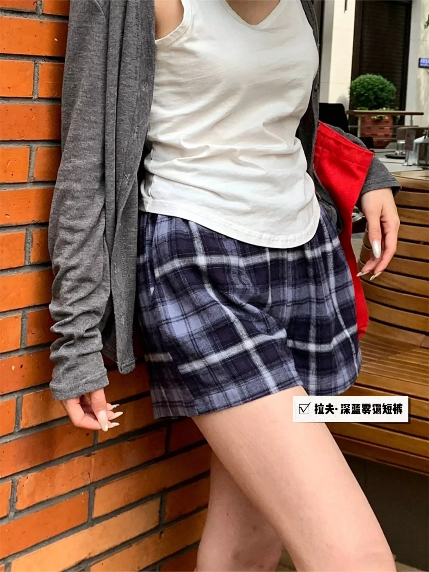 랄프로렌 블루 체크 밴딩 반바지 상세 이미지 18