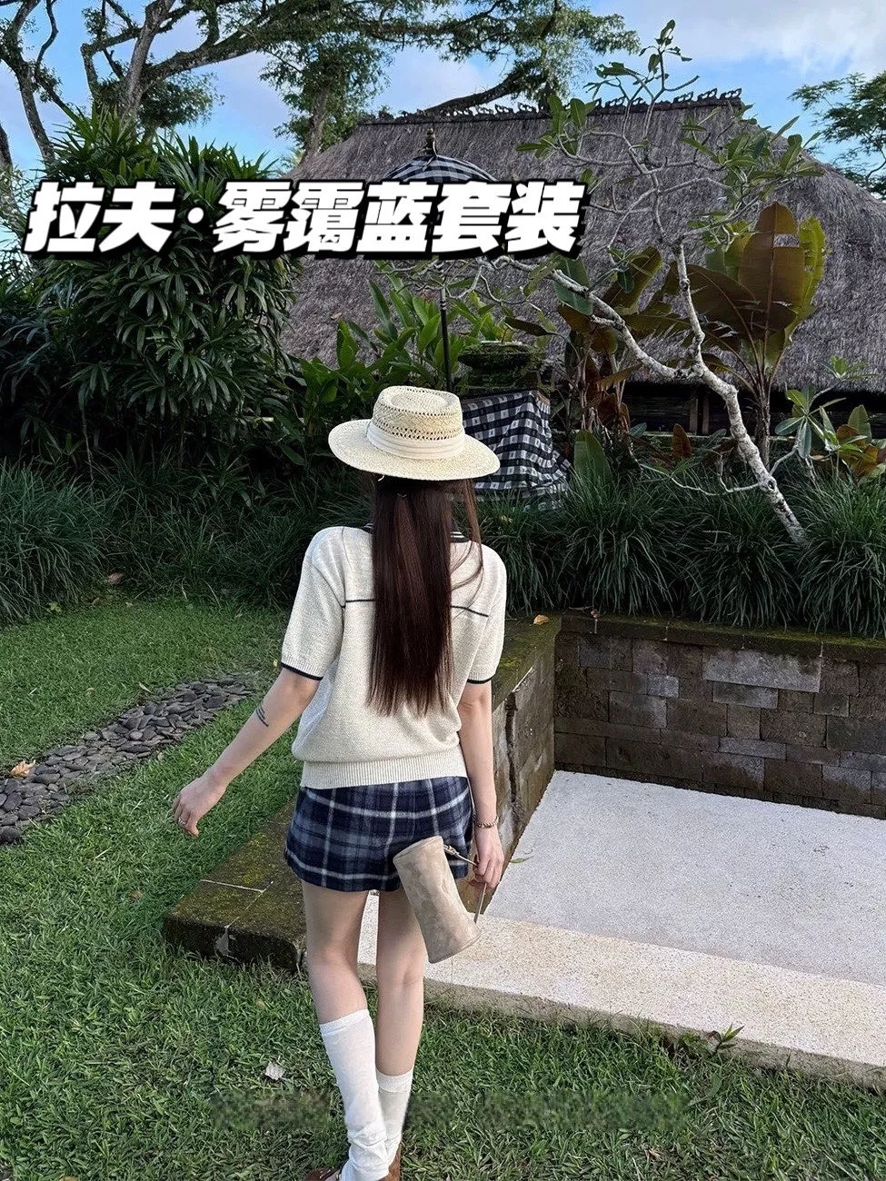 랄프로렌 블루 체크 밴딩 반바지 상세 이미지 12