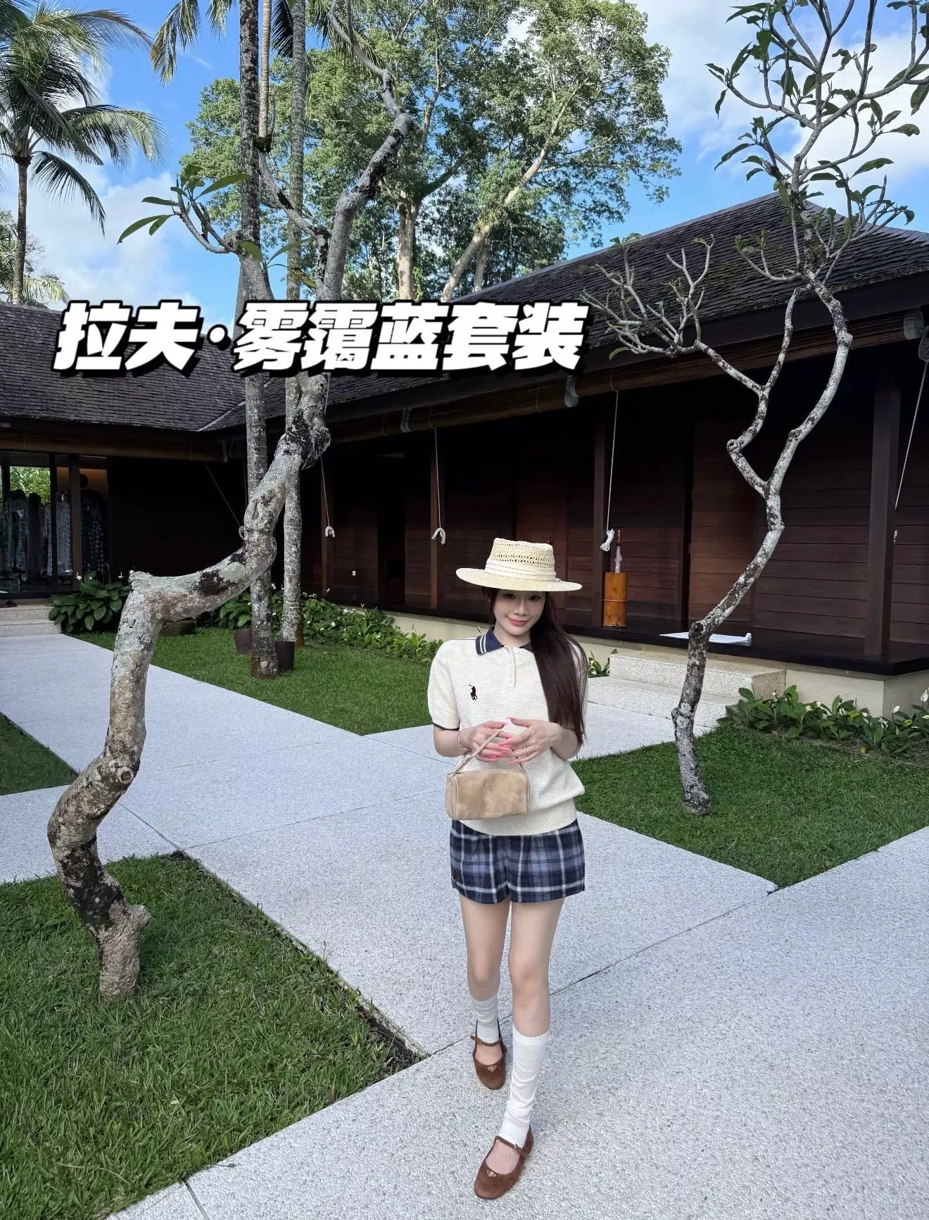 랄프로렌 블루 체크 밴딩 반바지 상세 이미지 11